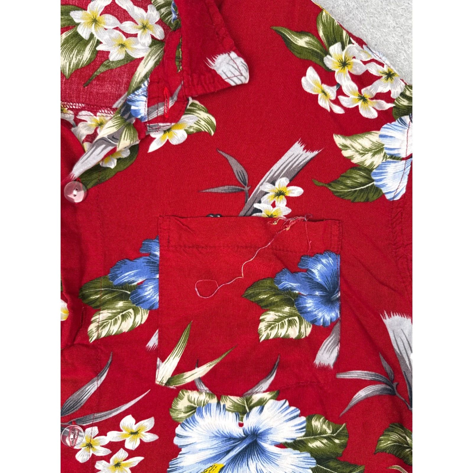 Vintage Hamakua Shirt Men Large Red Floral Hawaiian Button Up Cotton Pocket Vintage Size US L / EU 52-54 / 3 - 6 Thumbnail