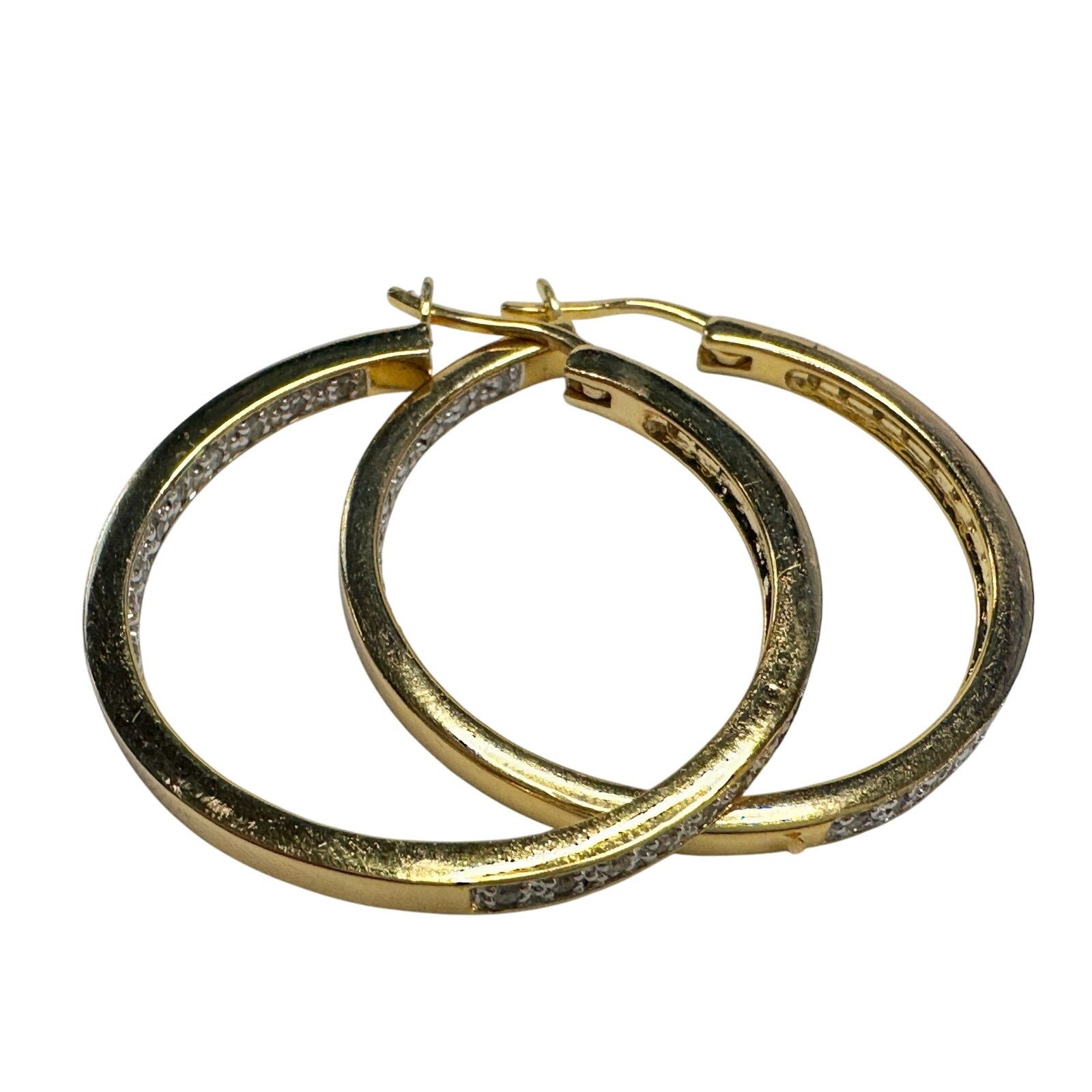 Other Beautiful 1/2 Carat Inside Out Diamond Hoop Earrings Size ONE SIZE - 9 Thumbnail