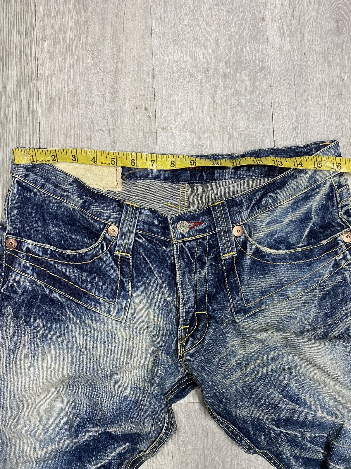 Japanese Brand Blue Way Made In Nippon Flare Denim Faded Pant Size US 32 / EU 48 - 6 Thumbnail