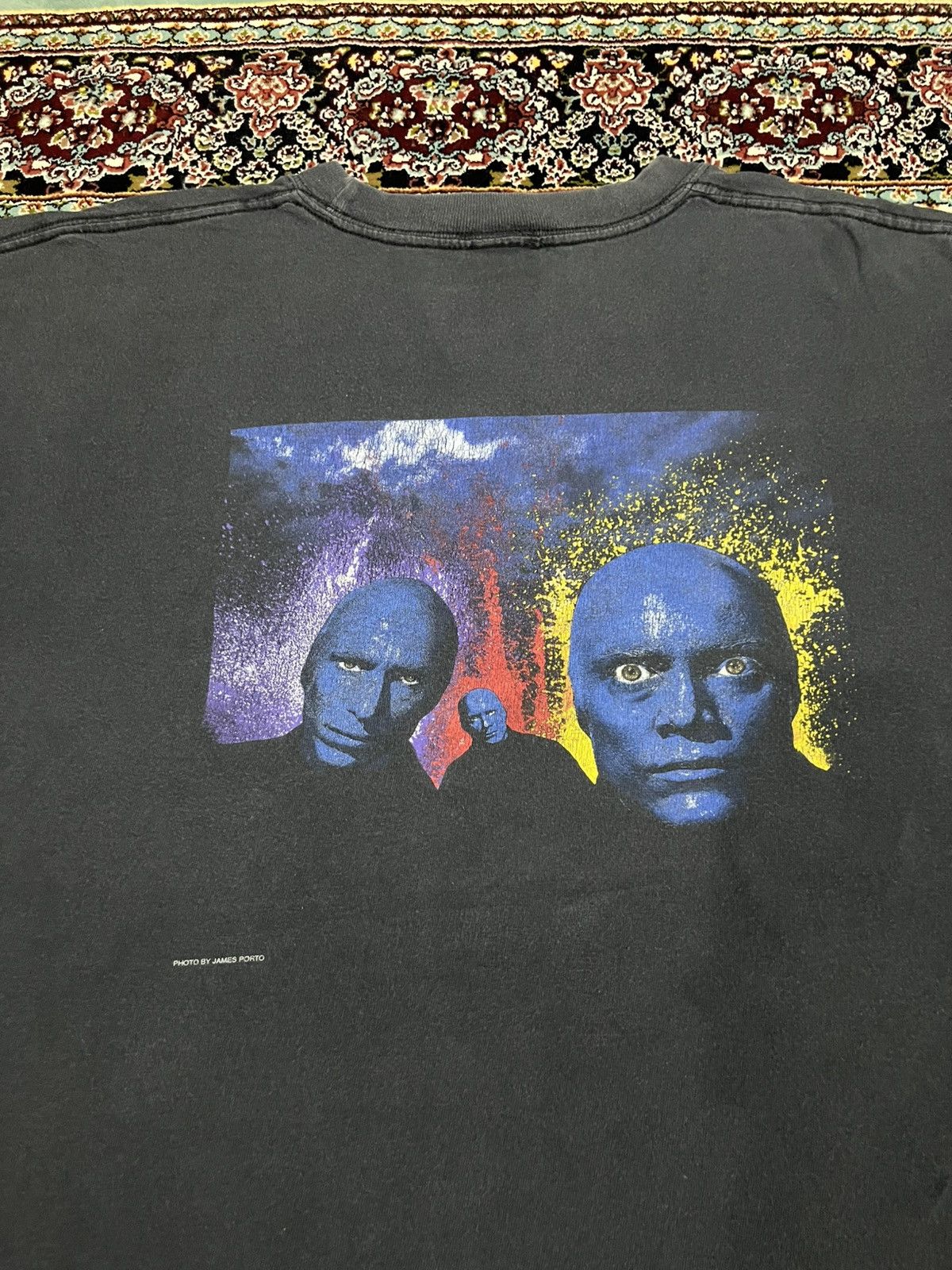 Rap Tees 🔥CRAZY OVERSIZED 90s SUNFADED Blue Man Group By James Porto Size US XL / EU 56 / 4 - 2 Thumbnail