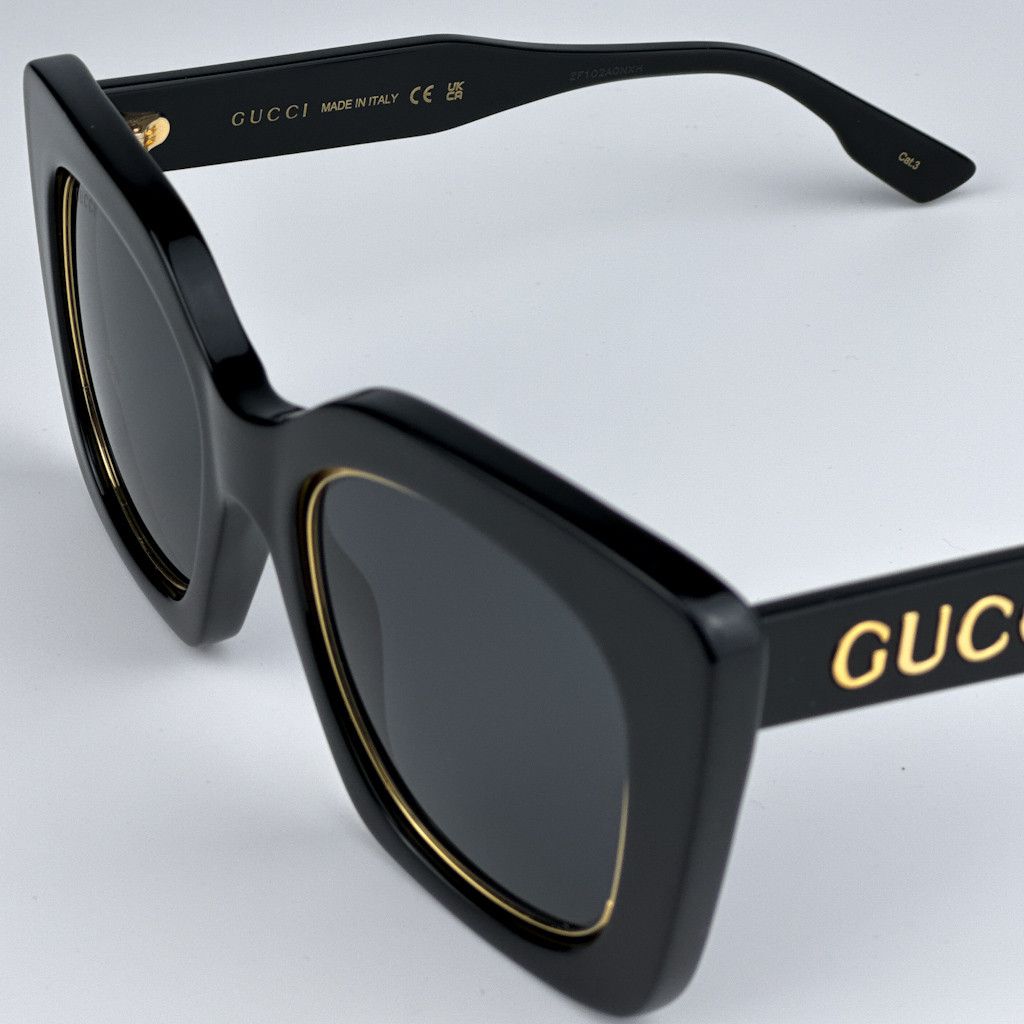 Gucci NEW Gucci GG1151S 001 Cat Eye Oversized Unisex Sunglasses Size ONE SIZE - 7 Thumbnail