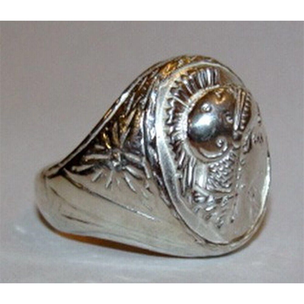 Designer Sterling Silver Oval Perseus and Andromeda Cameo Ring Size ONE SIZE - 2 Thumbnail