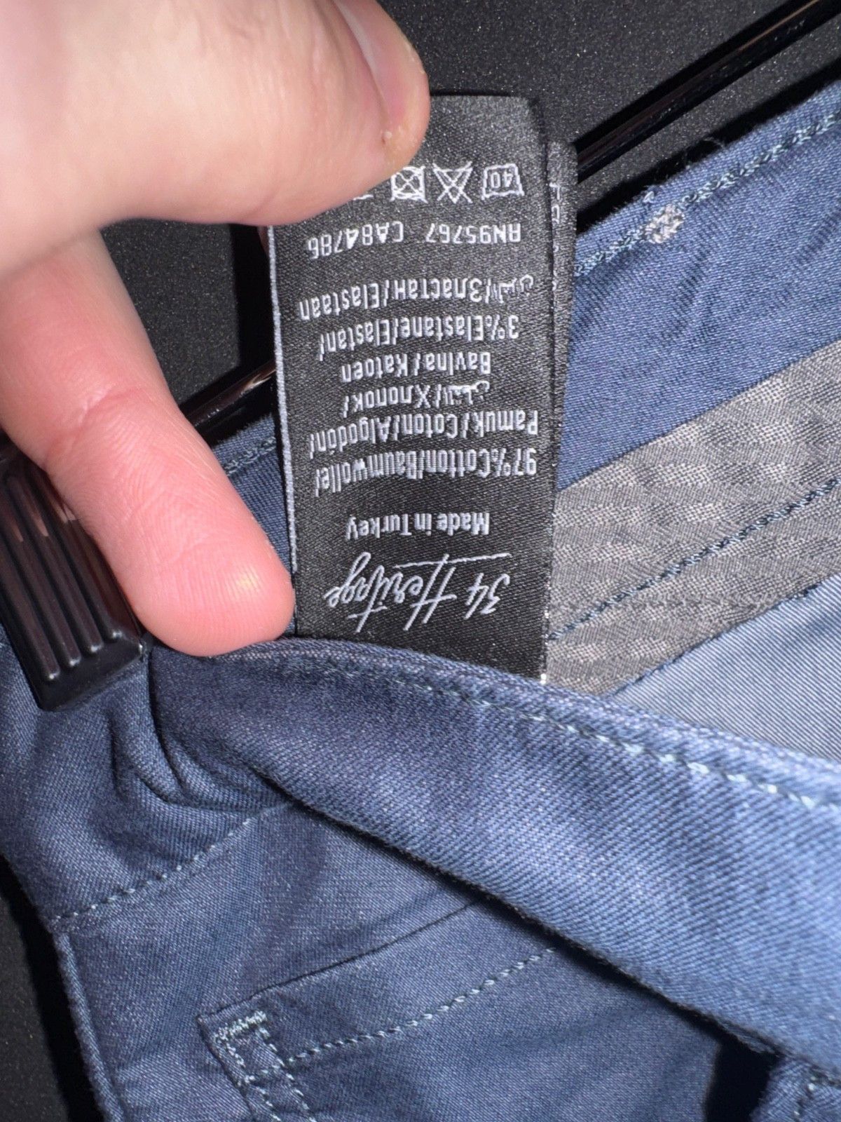 34 Heritage 34 Heritage Pants Mens 30x34 Dark Blue Mid-Rise Straight Size US 30 / EU 46 - 5 Thumbnail
