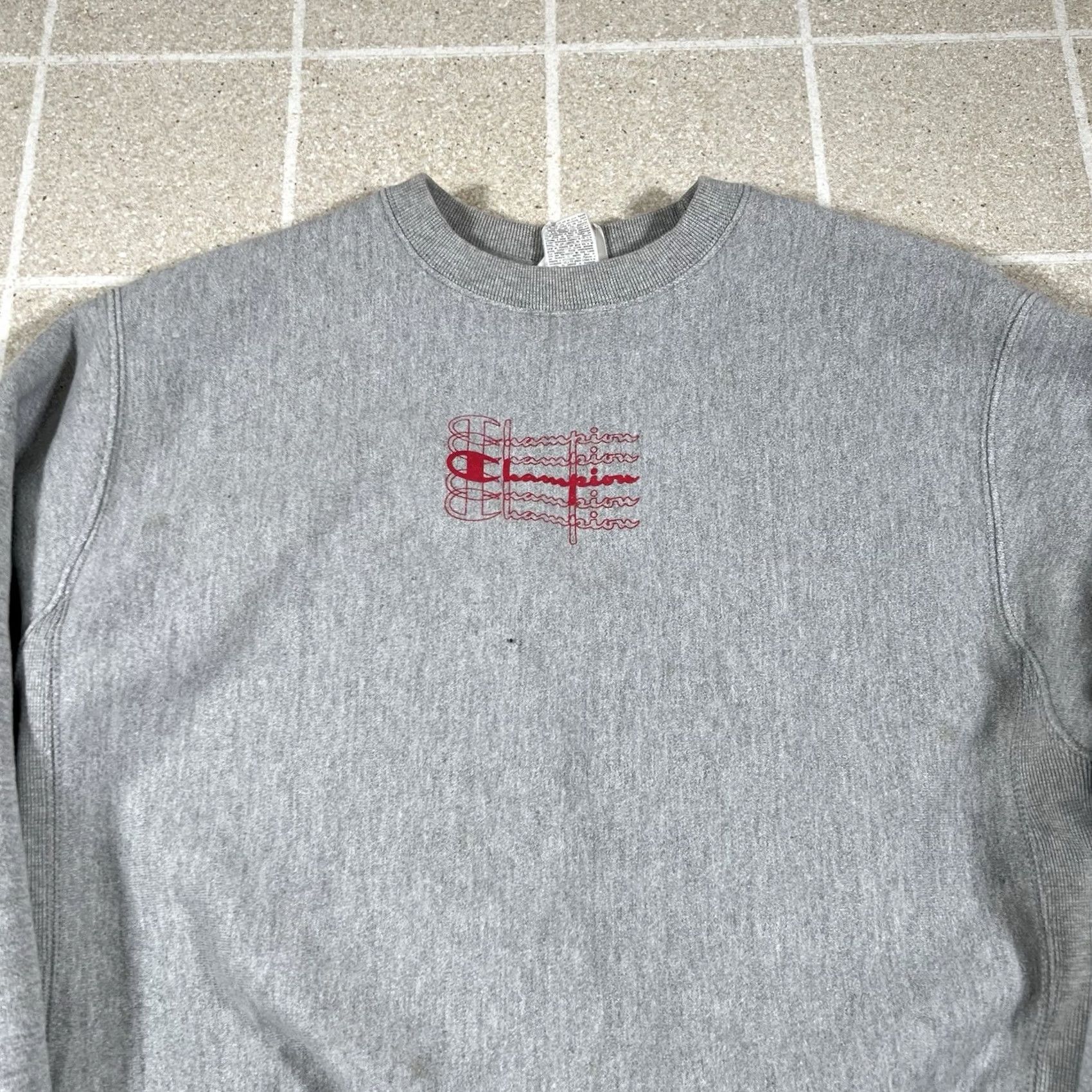 Champion VINTAGE Champion Sweatshirt Mens M Grey Reverse Weave Crew Neck Pullover 90s Logo Size US M / EU 48-50 / 2 - 2 Thumbnail