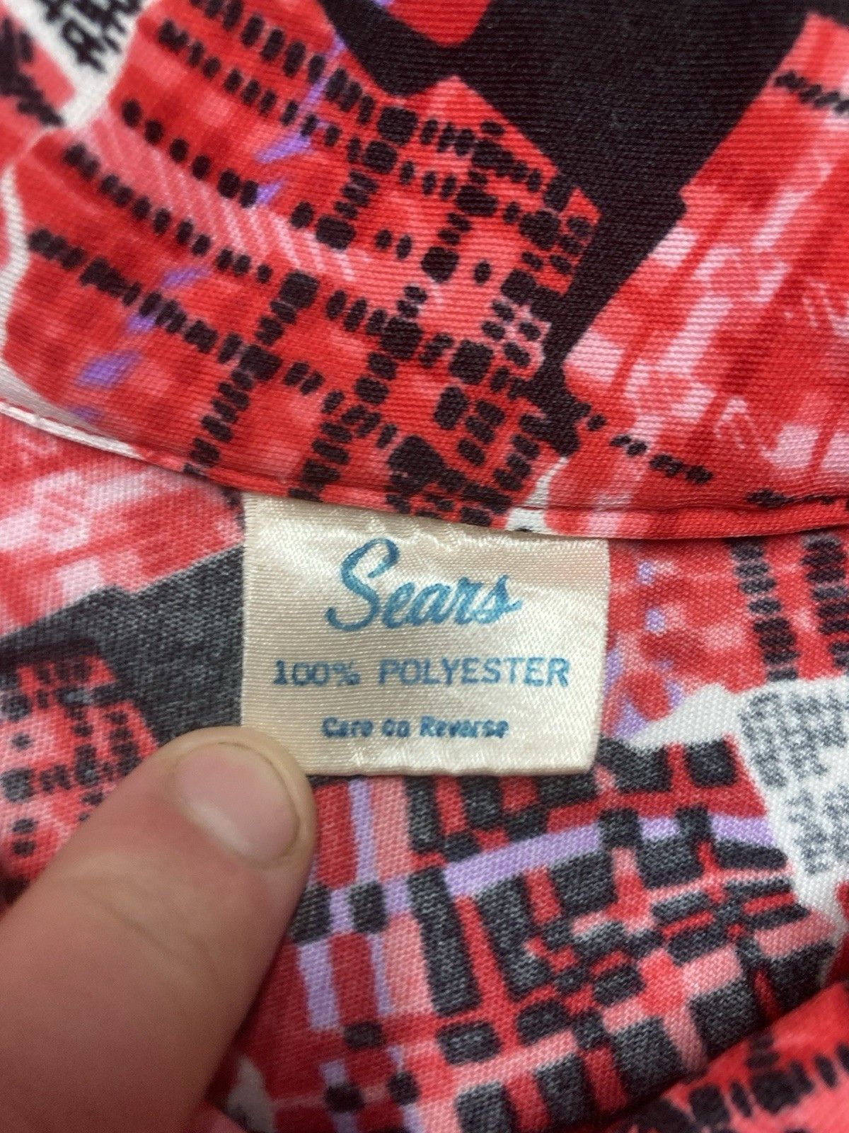 Sears × Vintage 70s button shirt polyester disco sears abstract women’s XL Size XL / US 12-14 / IT 48-50 - 4 Thumbnail