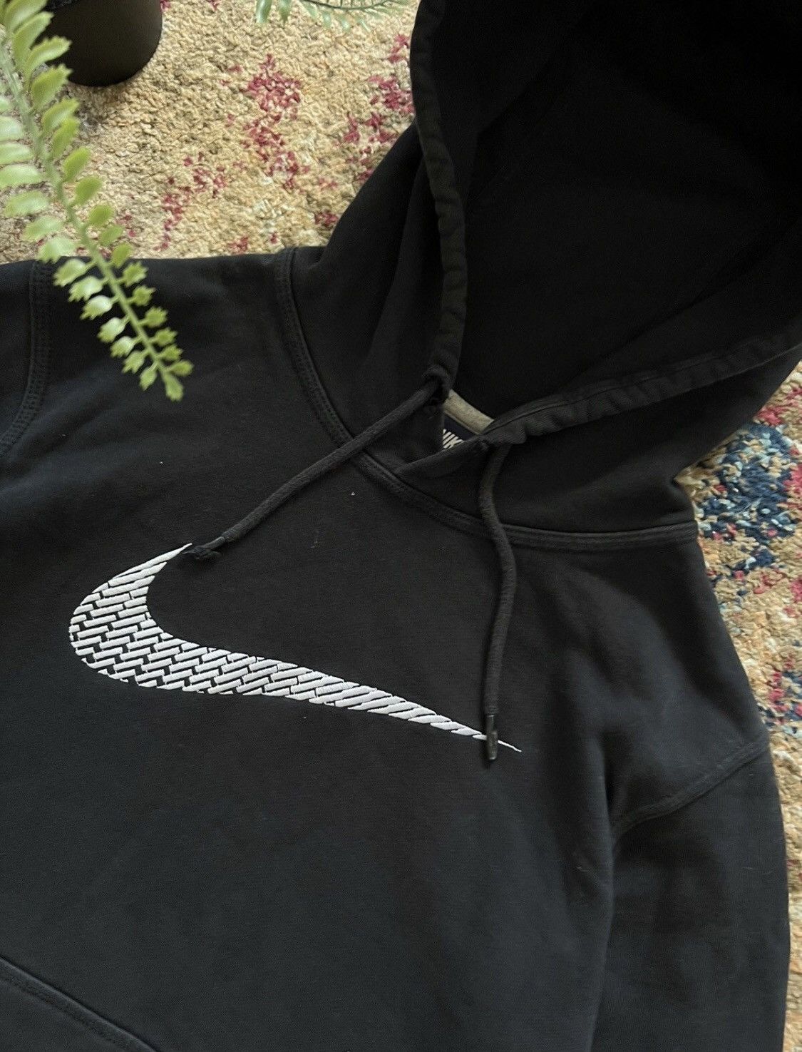 Nike × Vintage 90’s NIKE RETRO BIG CENTRAL SWOOSH LOGO HOODIE Y2K Size US S / EU 44-46 / 1 - 2 Thumbnail