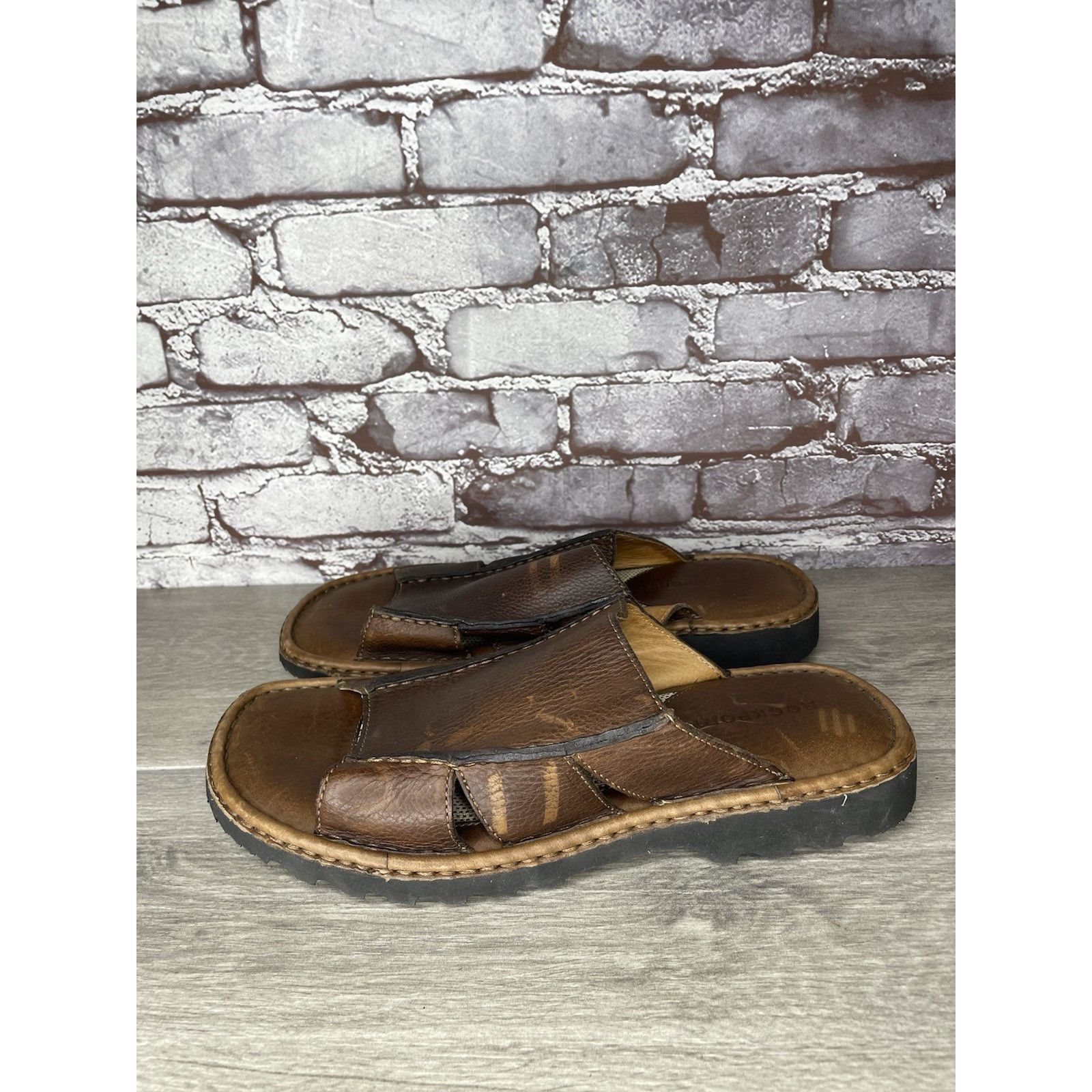 Rockport Rockport Brown Leather Cushion Open Toe Casual Slides Sandal Size US 11 / EU 44 - 19 Thumbnail