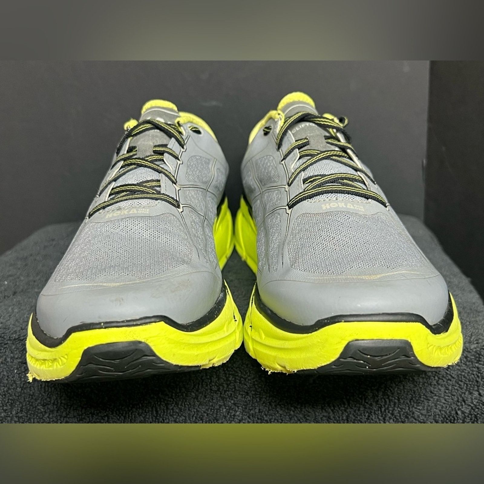 Hoka Hoka Clifton 2 Men’s 13 Grey Acid Yellow Running Shoes EUC Size US 13 / EU 46 - 5 Thumbnail