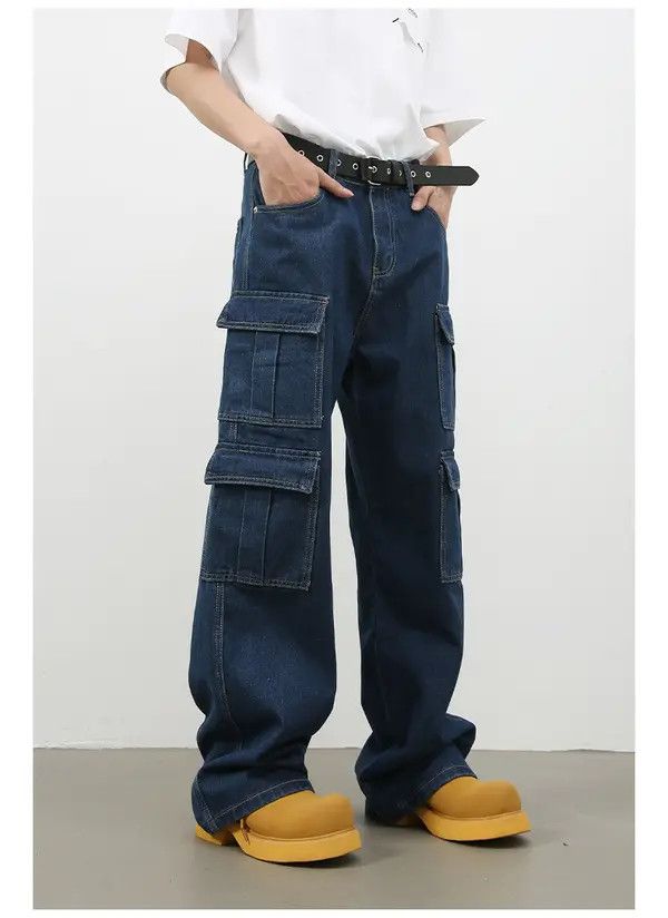Japanese Brand Norika x Rina Vintage Multi-Pocket Washed Cargo Jeans Size US 32 / EU 48 - 3 Thumbnail