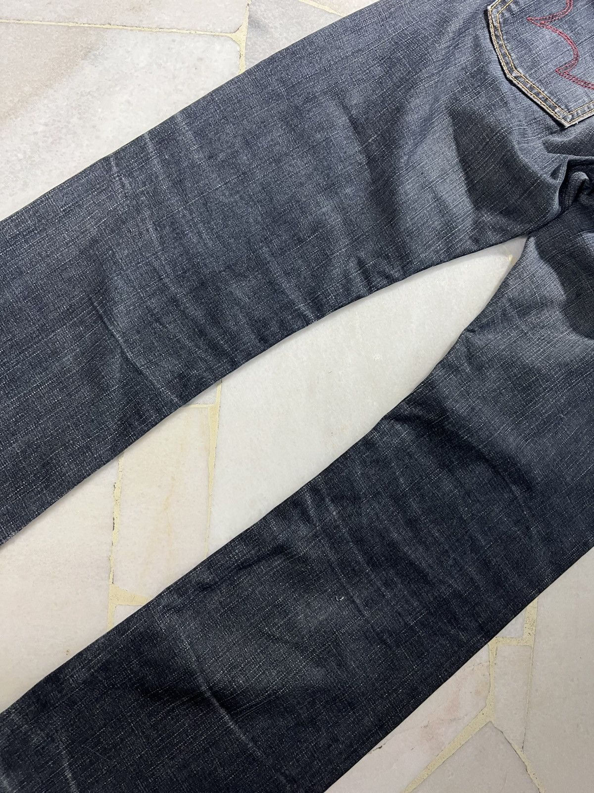 Edwin 💥Flare💥Vintage Edwin 503 Blue Trip Edgline Washed Jeans Size US 32 / EU 48 - 16 Thumbnail
