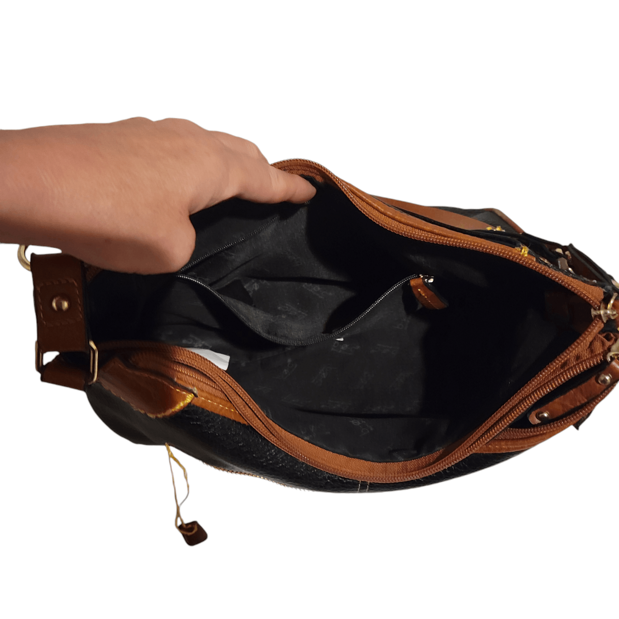 Boc B.O.C. Oakfield Hobo Black & Tan Faux Leather Shoulder Bag Size ONE SIZE - 11 Thumbnail