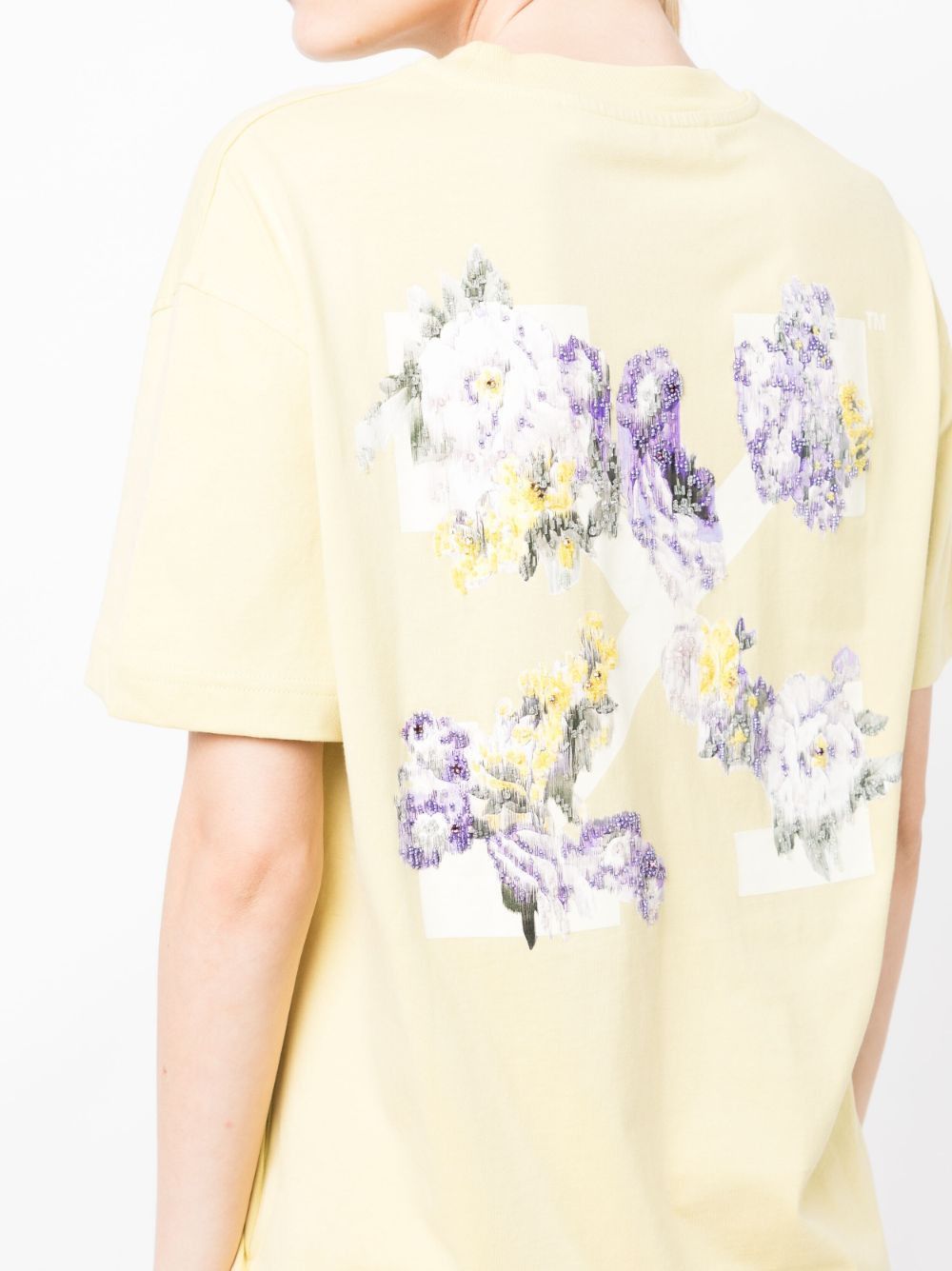 Off-White o1gr1nt1124 Embroidered Flower Arrow Casual T-Shirt Size XS / US 0-2 / IT 36-38 - 4 Thumbnail
