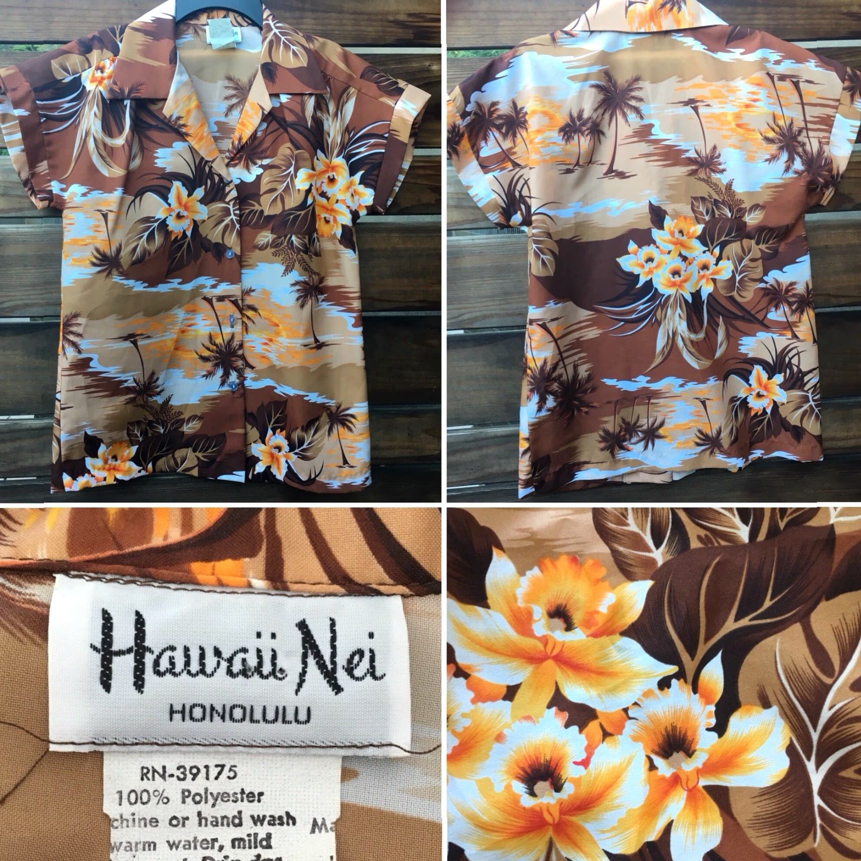 Vintage VINTAGE Hawaii Nei Honolulu Hawaiian Shirt RN 39175 Style 1341-T Size 8 Blouse Size M / US 6-8 / IT 42-44 - 4 Thumbnail