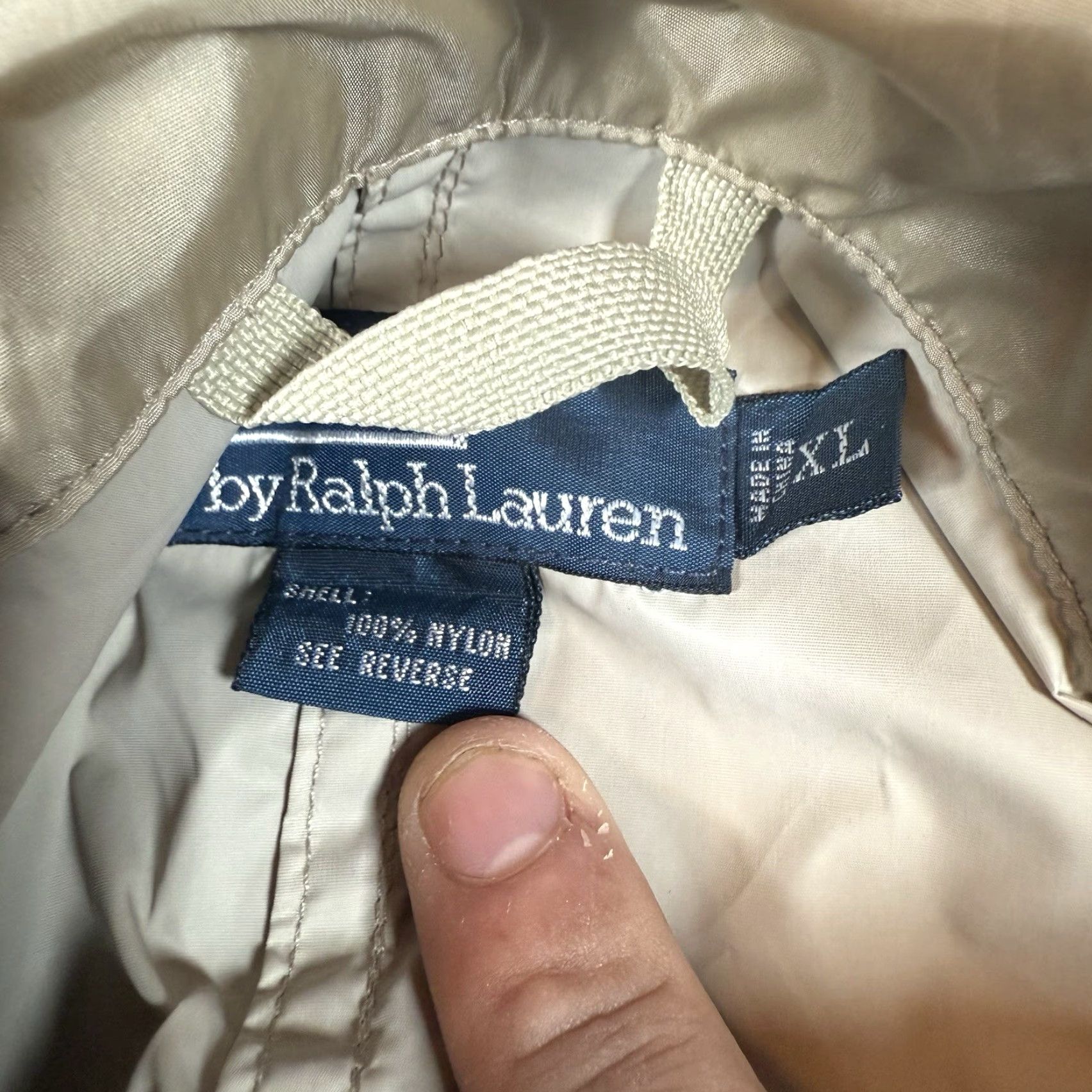 Ralph Lauren VTG Ralph Lauren Trench Coat Mens XL Beige Nylon Long Lightweight Hooded Coat Size US XL / EU 56 / 4 - 4 Thumbnail