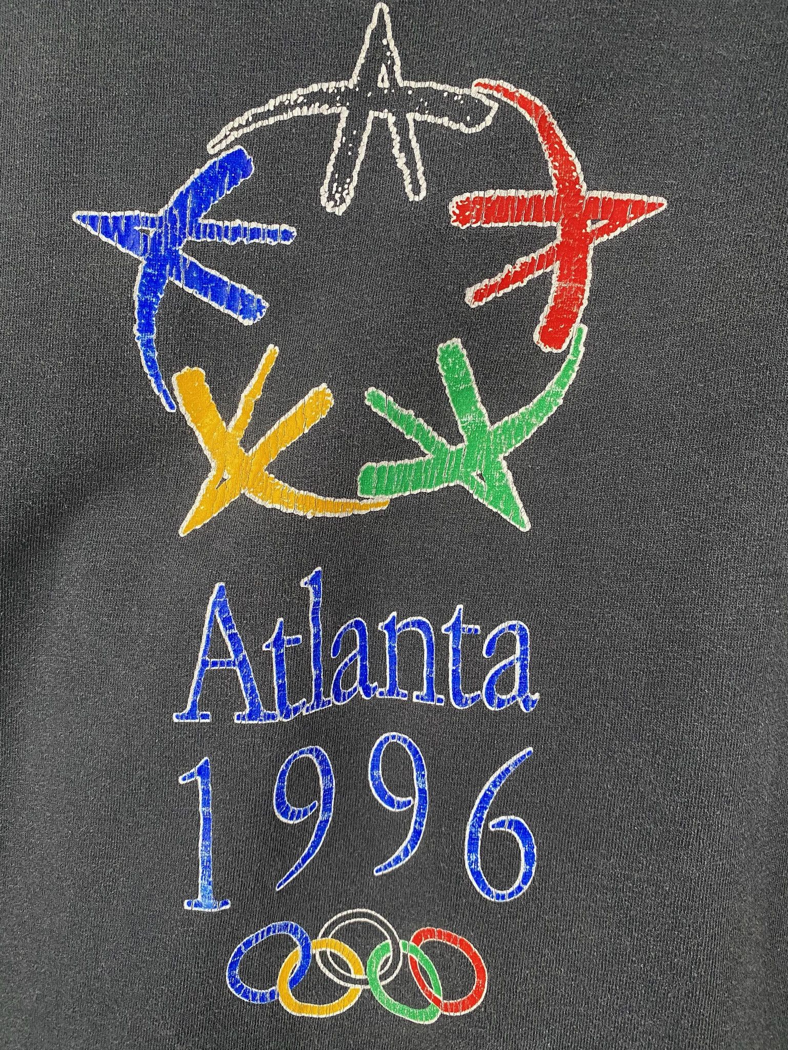 Delta 1996 Atlanta Olympics Faded Black Single Stitch T-Shirt XL Size US XL / EU 56 / 4 - 2 Thumbnail