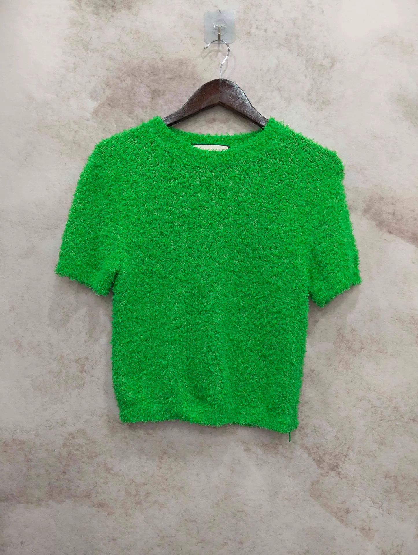 Gucci GUCCI Green Knit Short-Sleeve Top S Size S / US 4 / IT 40 - 1 Thumbnail