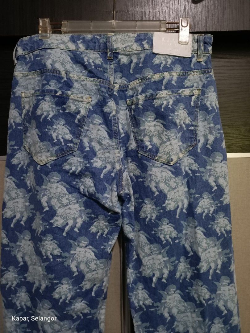 Boohoo × Hysteric Glamour BoohooMAN full print relaxed jeans Size US 35 - 8 Thumbnail