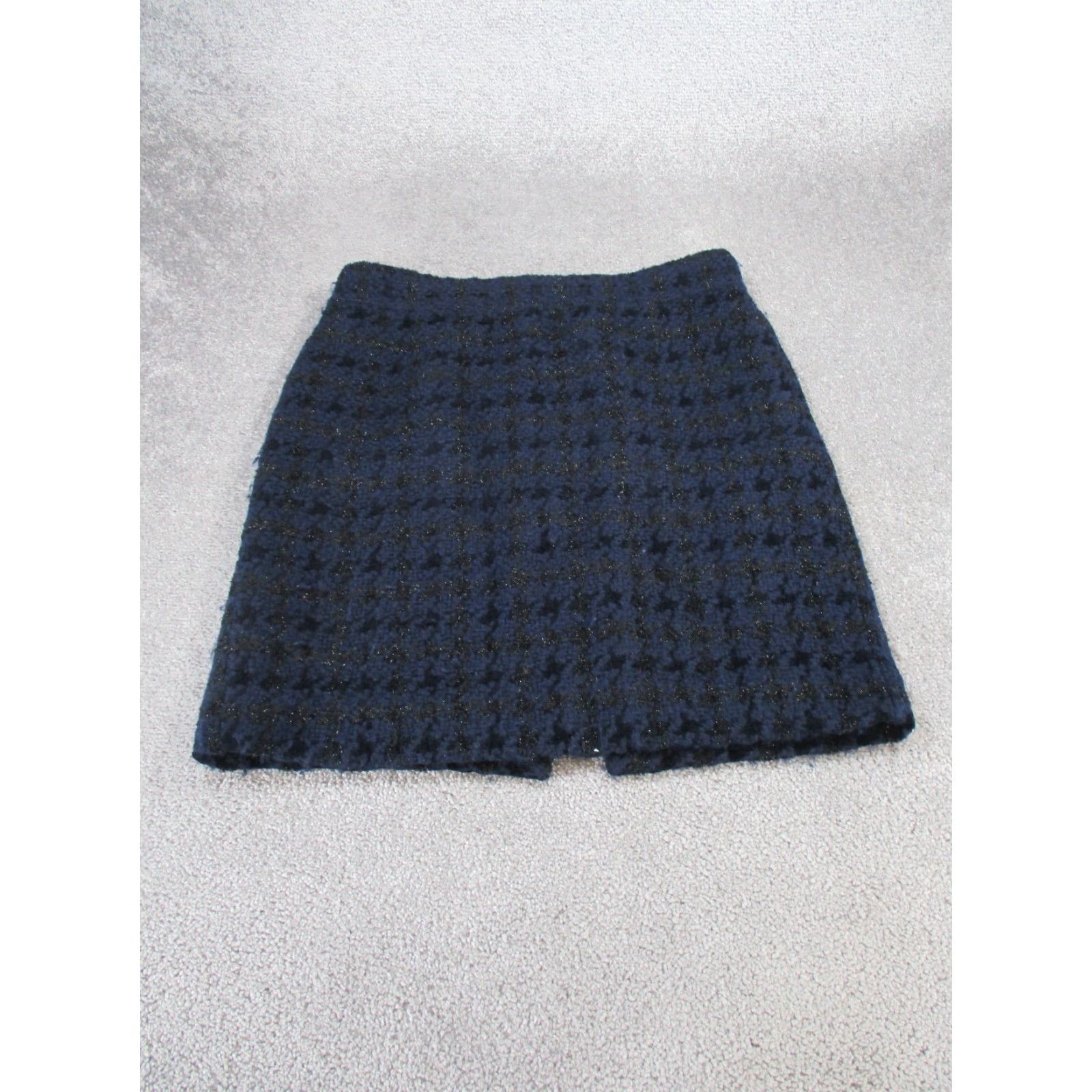 J.Crew J. Crew Skirt Womens 14 Dark Blue Black Glitter Wool Blend Straight Size 36" / US 14 / IT 50 - 2 Thumbnail