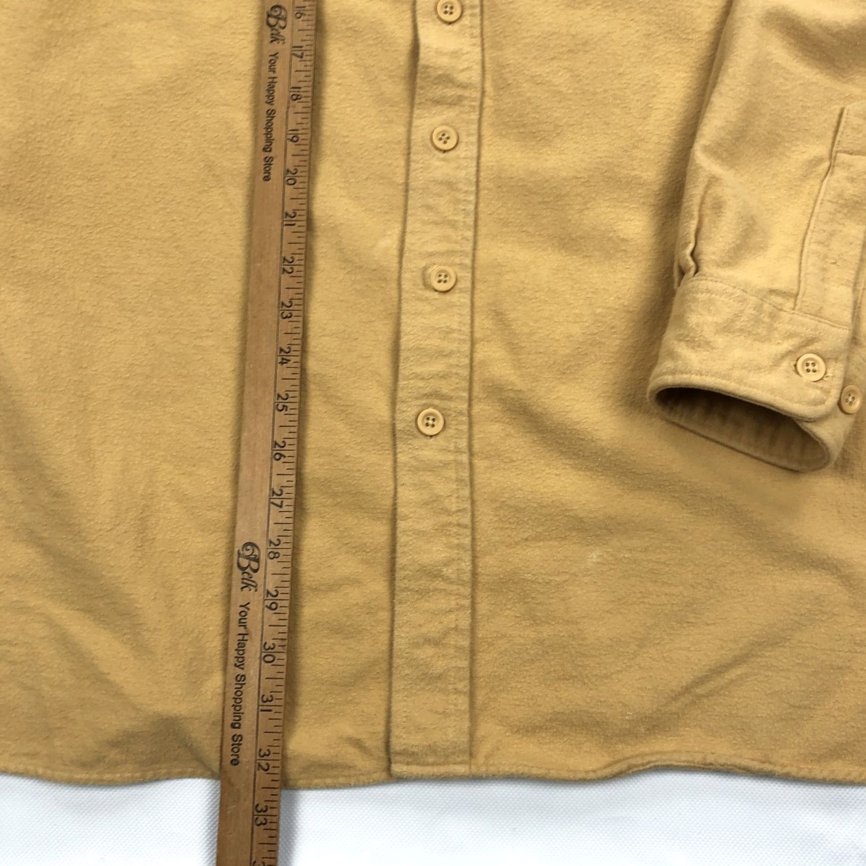 Vintage L.L.Bean Mens L Tall Traditional Fit Flannel Button-Down Shirt Mustard Yellow Tan Size US L / EU 52-54 / 3 - 6 Thumbnail