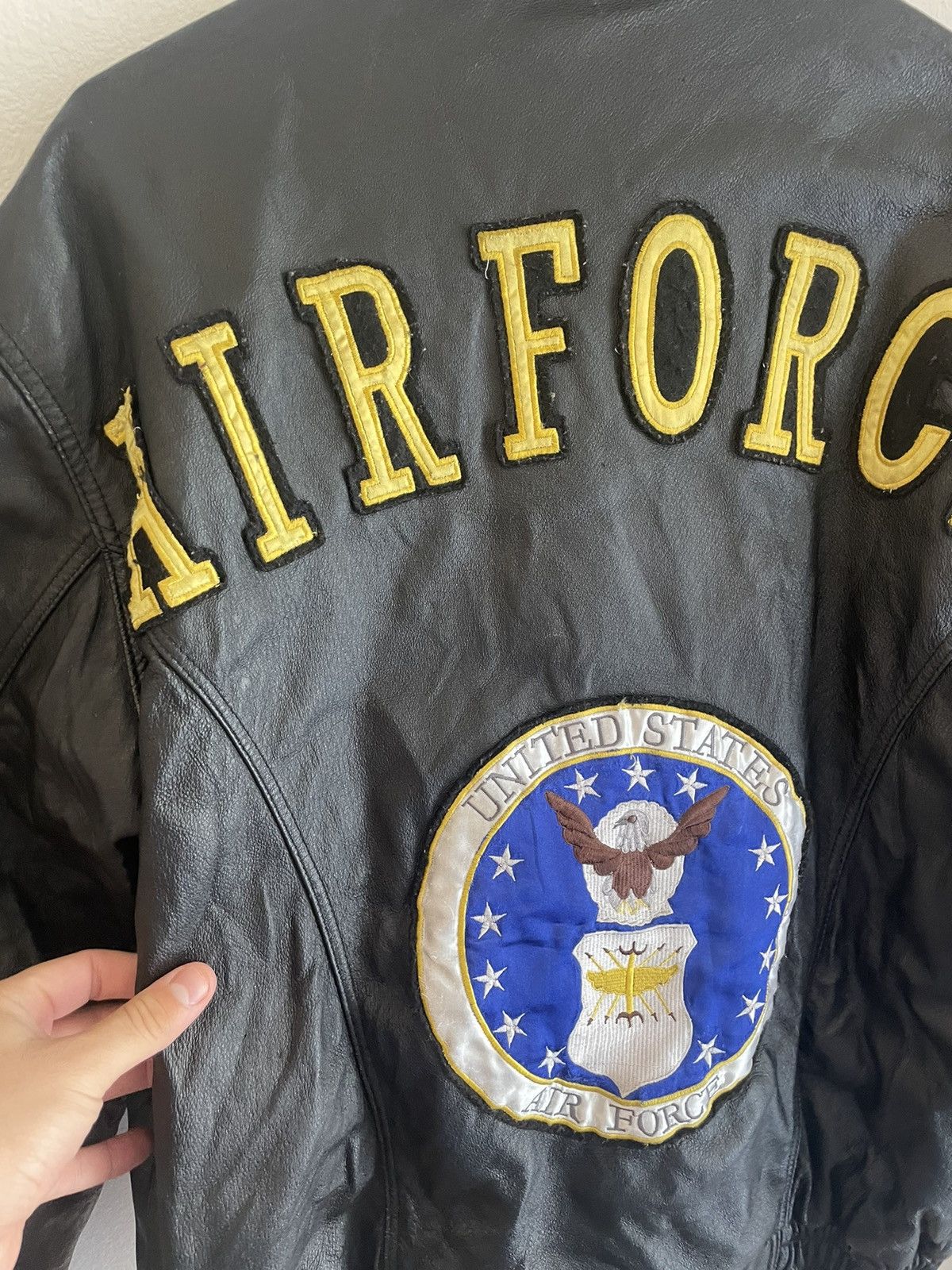 Vintage Vintage United States Air Force black leather jacket Size US L / EU 52-54 / 3 - 2 Thumbnail
