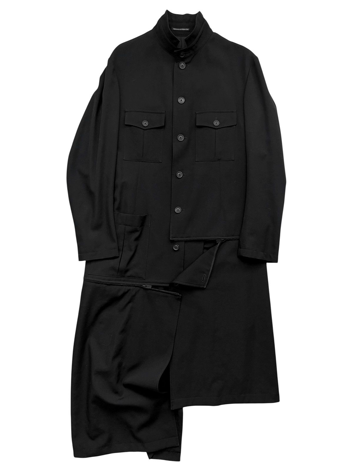Yohji Yamamoto 2019 PH Zip Gabardine Wool Stand Collar Coat Size US M / EU 48-50 / 2 - 1 Thumbnail