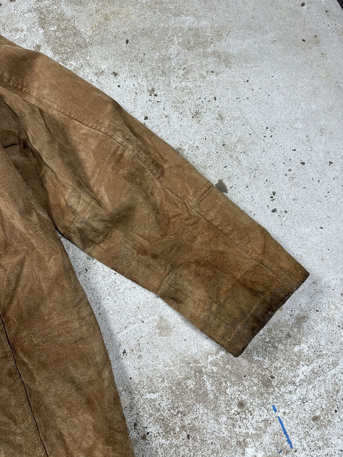 Vintage Vintage y2k Brown Leather Suede Jacket Fleece Collar Sherpa Size US XL / EU 56 / 4 - 13 Thumbnail