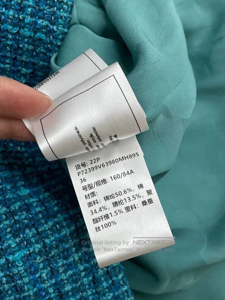 Chanel Chanel 22P peacock blue lion button four-pocket jacket Size XS / US 0-2 / IT 36-38 - 8 Thumbnail