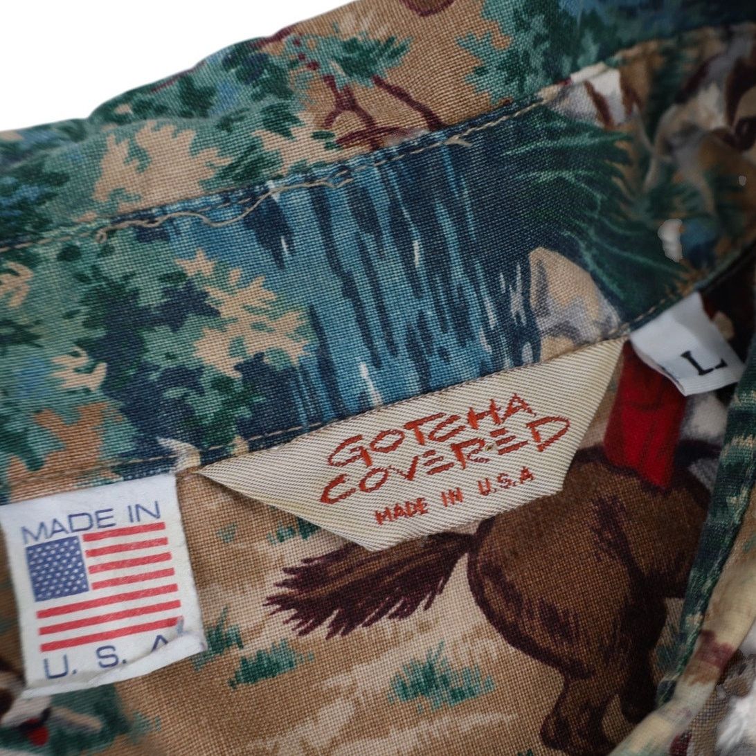 Vintage VTG Gotcha Covered Classic Fox Hunting Pattern Button Up Size US L / EU 52-54 / 3 - 6 Thumbnail