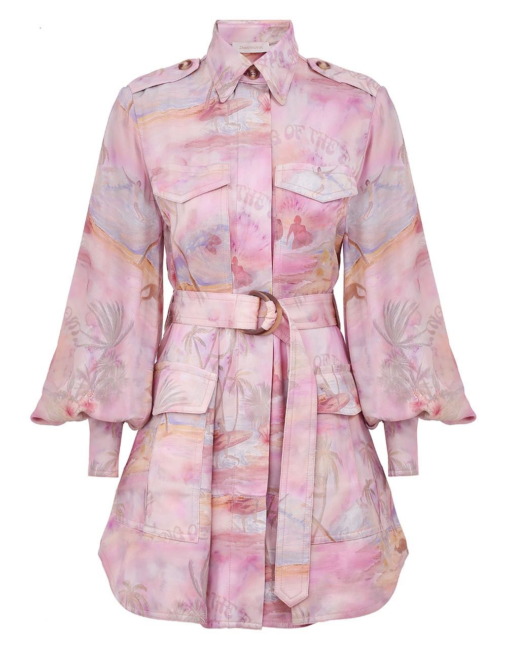 oc11z0226 Dawning Cargo Mini Dress In Multicolor