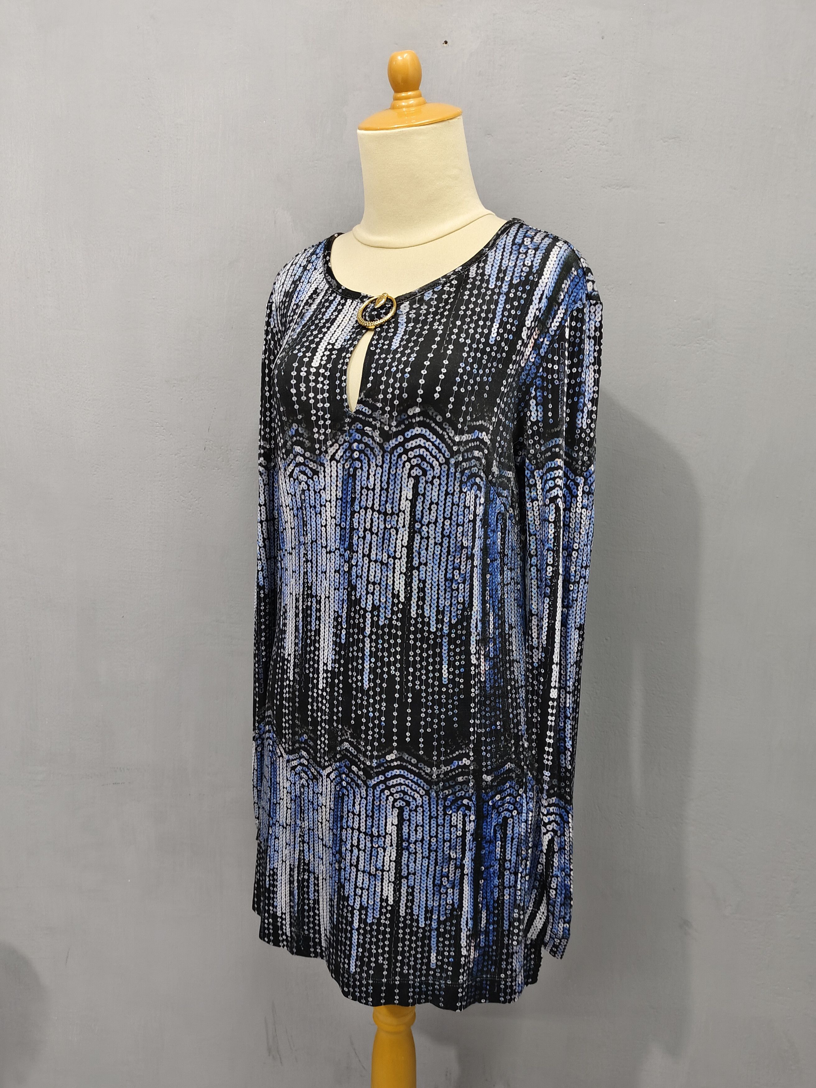 Cavalli Class 00s Cavalli Class- Abstract Chain Sequin Print Keyhole Tunic Size M / US 6-8 / IT 42-44 - 3 Thumbnail