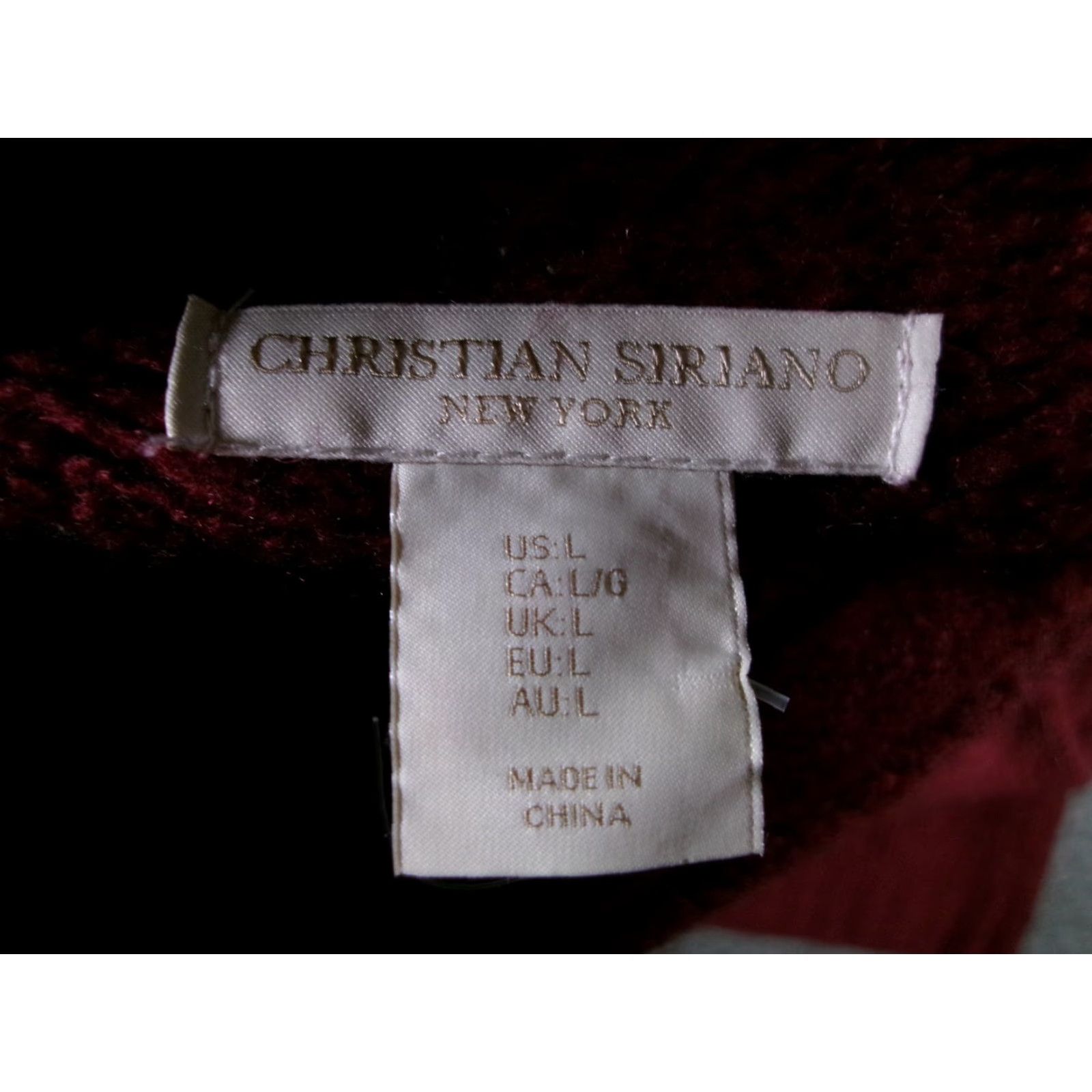 Christian Siriano Christian Siriano Sweater Burgundy Knit Wool Blend Womens L Turtleneck Pullover Size L / US 10 / IT 46 - 6 Thumbnail