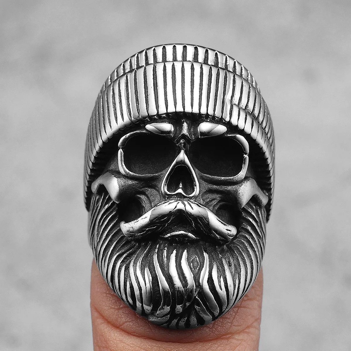 Vintage Hippie Skull Rider Men Ring Size ONE SIZE - 2 Thumbnail