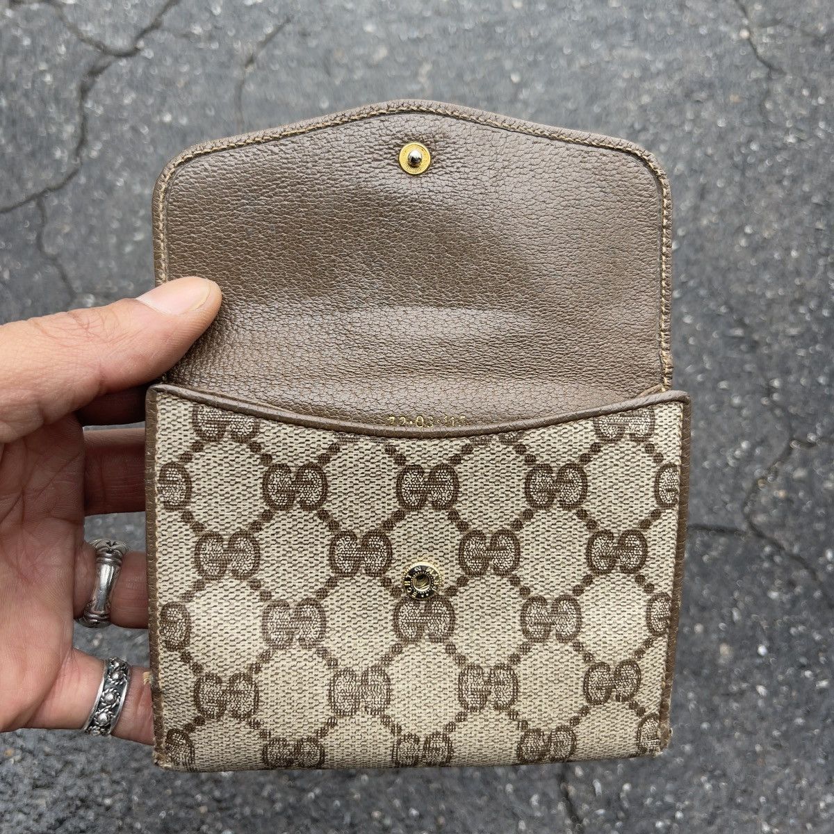 Gucci × Vintage Vintage GUCCI Leather Monogram Tri-Fold Wallet Size ONE SIZE - 3 Thumbnail