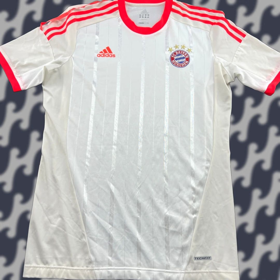 Adidas adidas Bayern Munich 2012 2013 Away Player Issue Techfit Football Jersey Shirt Mens Size 11 White Size US L / EU 52-54 / 3 - 1 Thumbnail