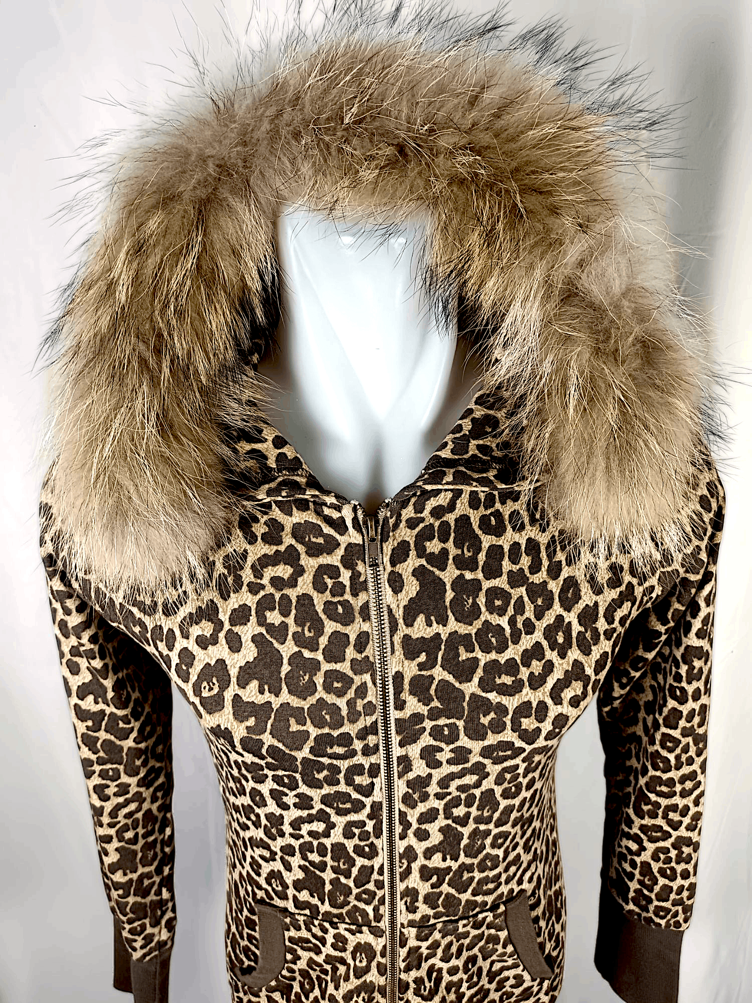Japanese Brand JOKY GAL Leopard Print Fur Zipper Hoodie Size US S / EU 44-46 / 1 - 7 Thumbnail