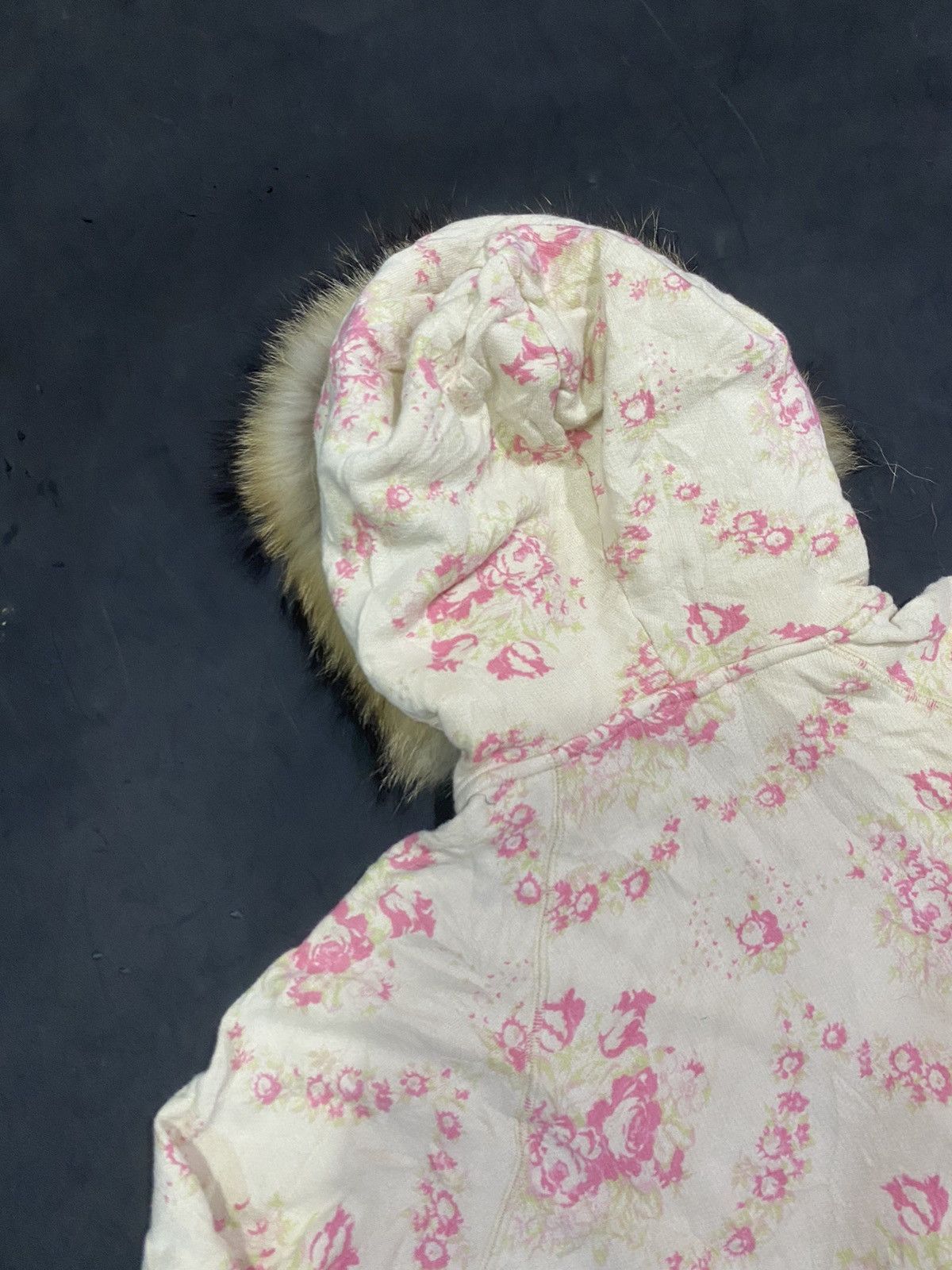 14th Addiction peach flower print furhoodie lgb ifsixwasnine Size US M / EU 48-50 / 2 - 4 Thumbnail