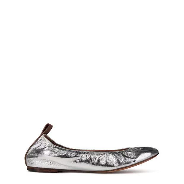 Lanvin o1g2r1mq1024 Leather Ballet Flats in Silver & Brown Size US 7 / IT 37 - 1 Thumbnail