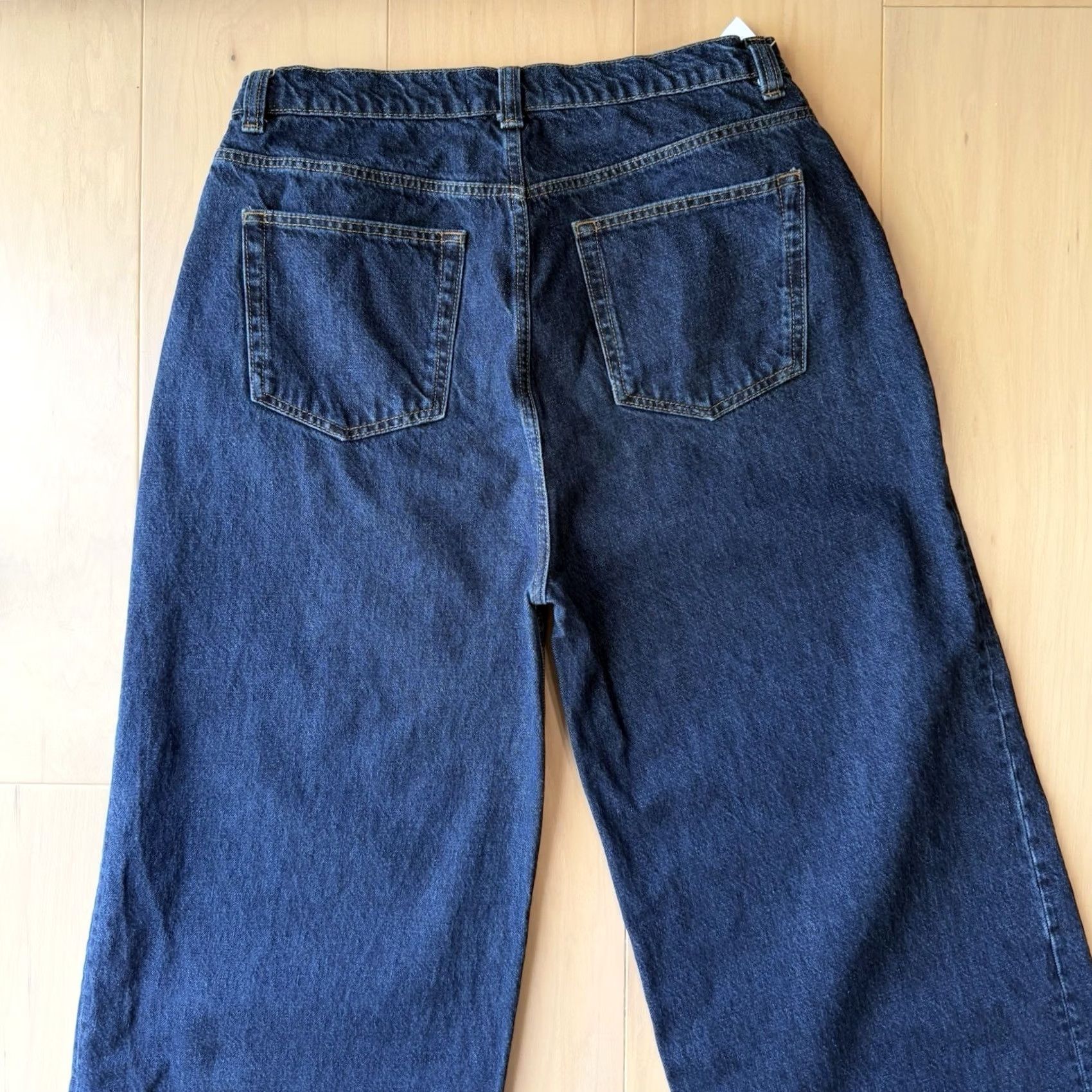 Reformation Reformation Jeans Womens 31 Blue Miami Pleated Trouser Women Dark Wash Wide Leg Glam Size 24" / US 00 / IT 34 - 7 Thumbnail