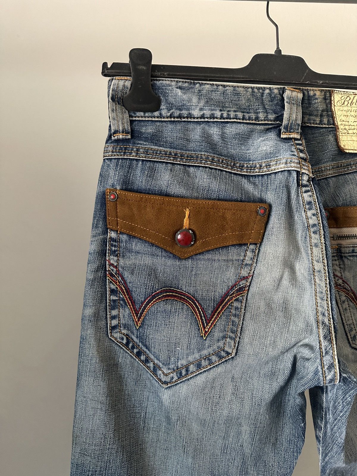 Edwin 2000s Vintage Edwin 503 Blue Trip Blue Faded Jeans Size US 30 / EU 46 - 8 Thumbnail