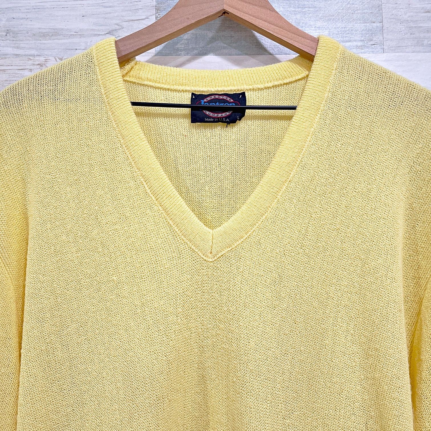 Jantzen × Vintage Jantzen Vintage Orlon Acrylic V Neck Sweater Yellow Mens L Size US L / EU 52-54 / 3 - 2 Thumbnail