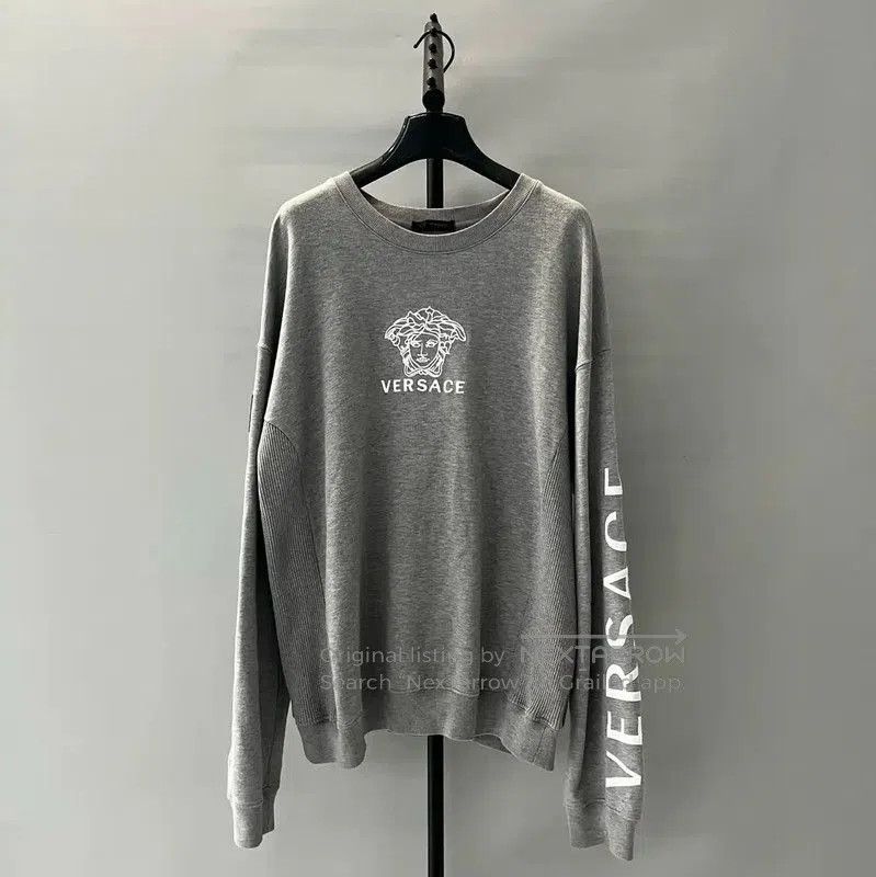 Versace Versace Gray Cotton Long Sleeve Sweatshirt . Size M / US 6-8 / IT 42-44 - 1 Thumbnail