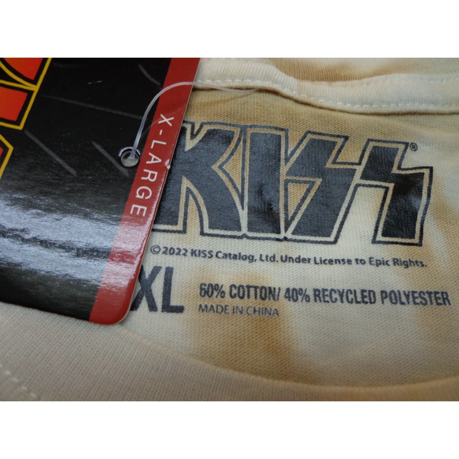Vintage VINTAGE? KISS T Shirt Tie Dye Rock Beige XL Cotton Blend Crew Neck Short Sleeve Logo Men T-Shirt Classic Rock 90s 80s Mens Size US XL / EU 56 / 4 - 3 Thumbnail