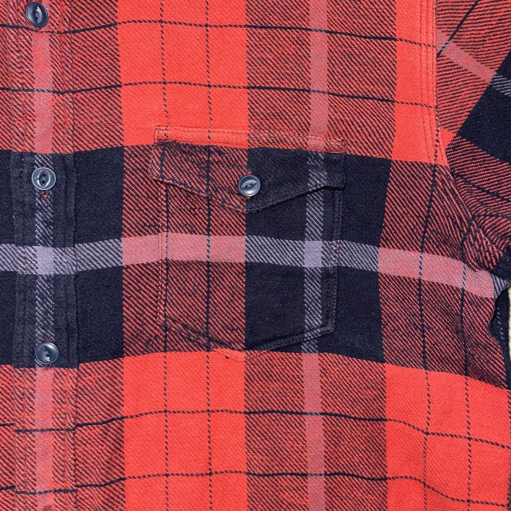 Lucky Brand Lucky Brand Men L Thick Flannel Shirt Red Black Plaid Lumberjack Button Up Shirt Size US L / EU 52-54 / 3 - 3 Thumbnail