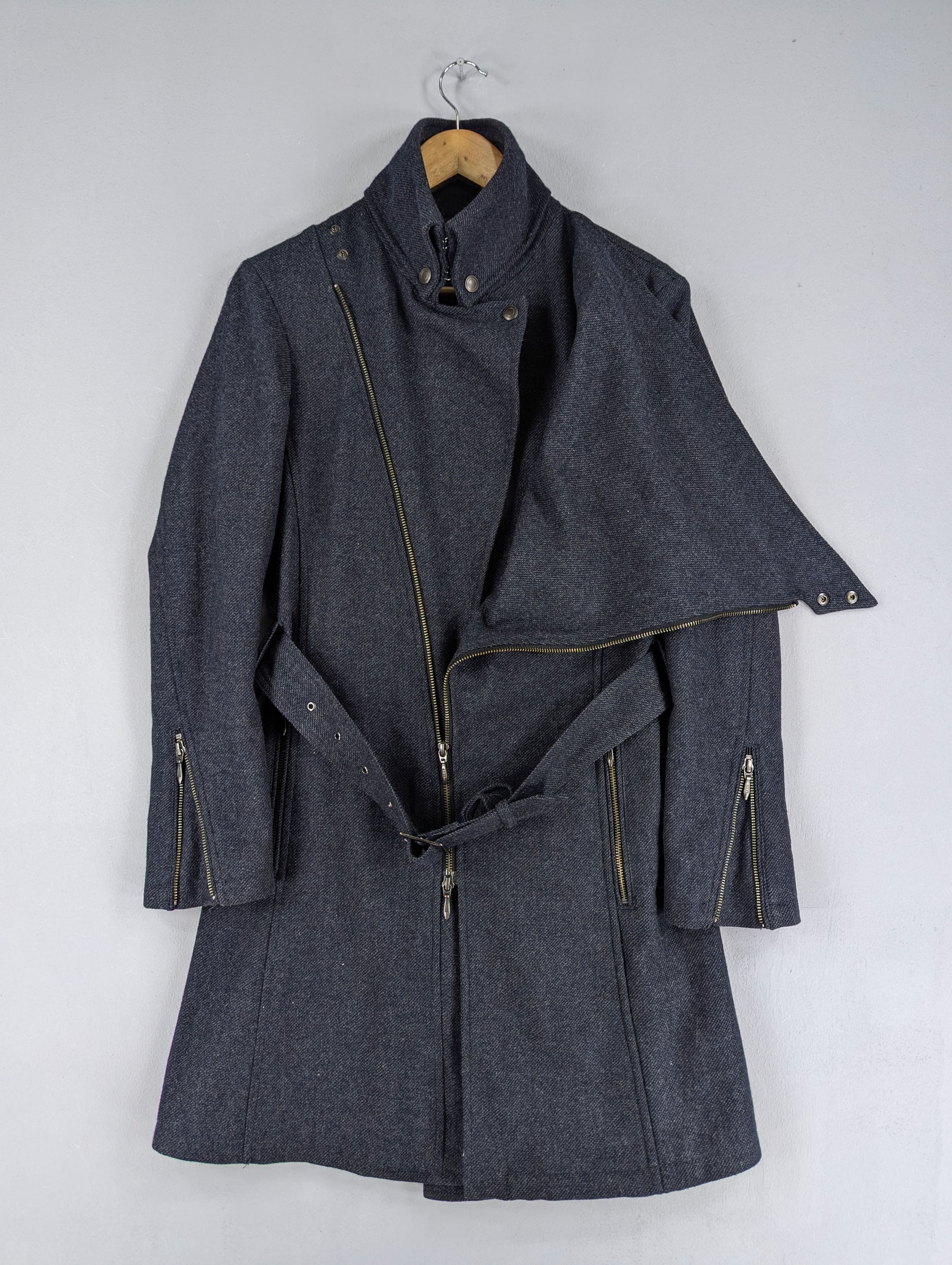 Tornado Mart JapaneseBrand Tornado Mart Wool Twill Drape Coat With Belted Size M / US 6-8 / IT 42-44 - 7 Thumbnail