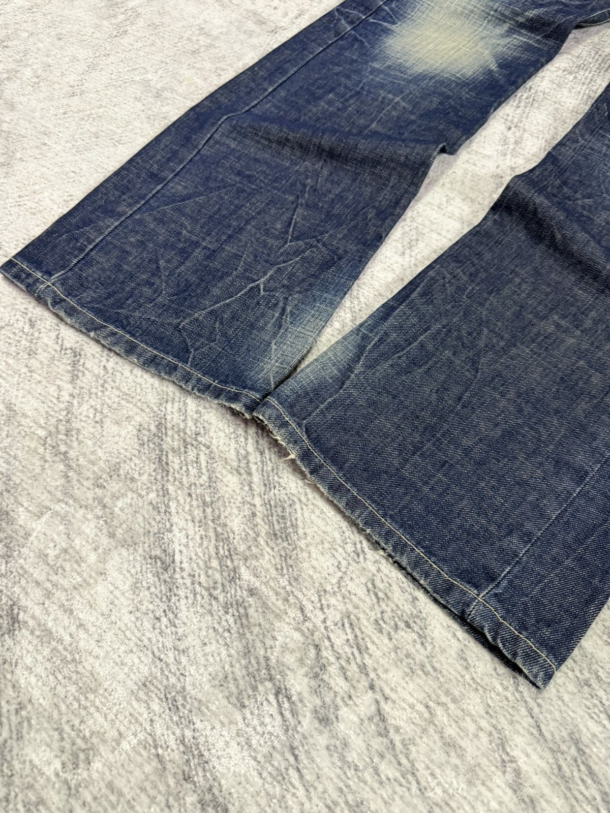 Japanese Brand × Tete Homme × semanticdesign Red Pepper Japan Heavy Wash Low Rise Flared Jeans Size US 29 - 9 Thumbnail