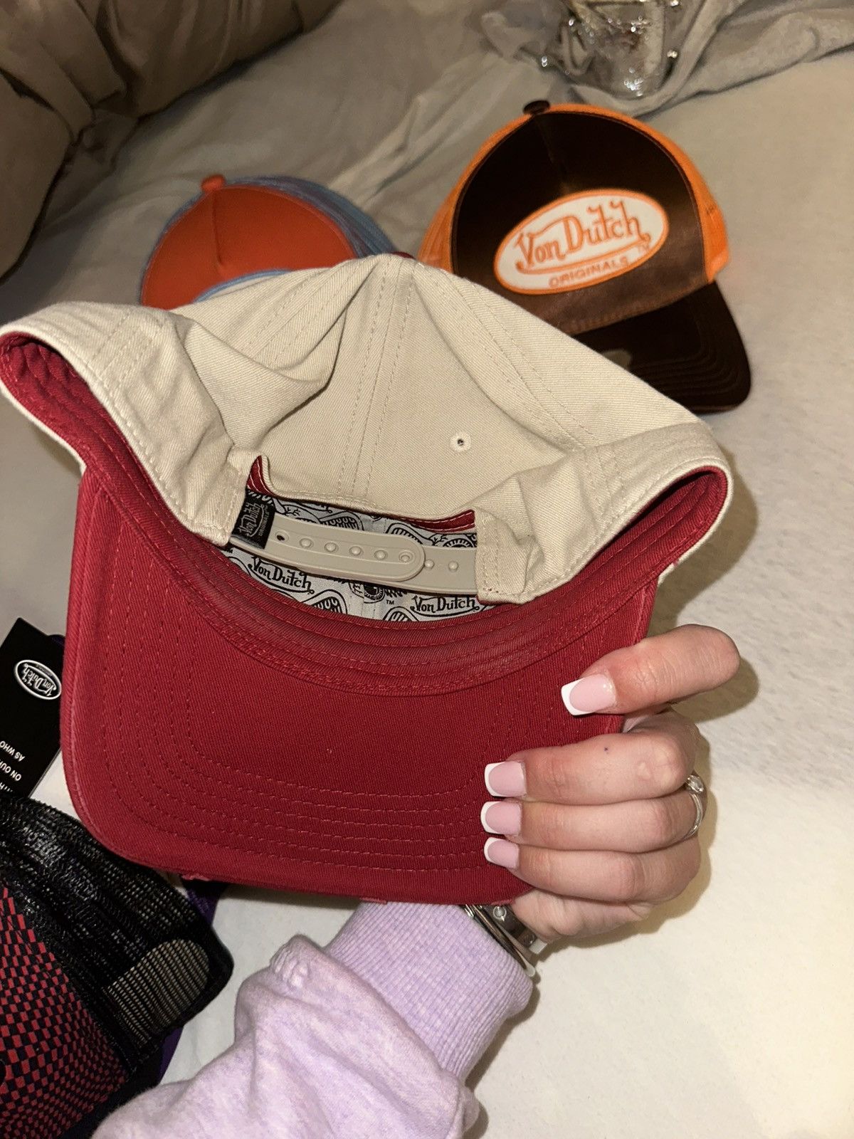 Von Dutch Von Dutch Trucker Hat Beige/Red Size ONE SIZE - 2 Thumbnail
