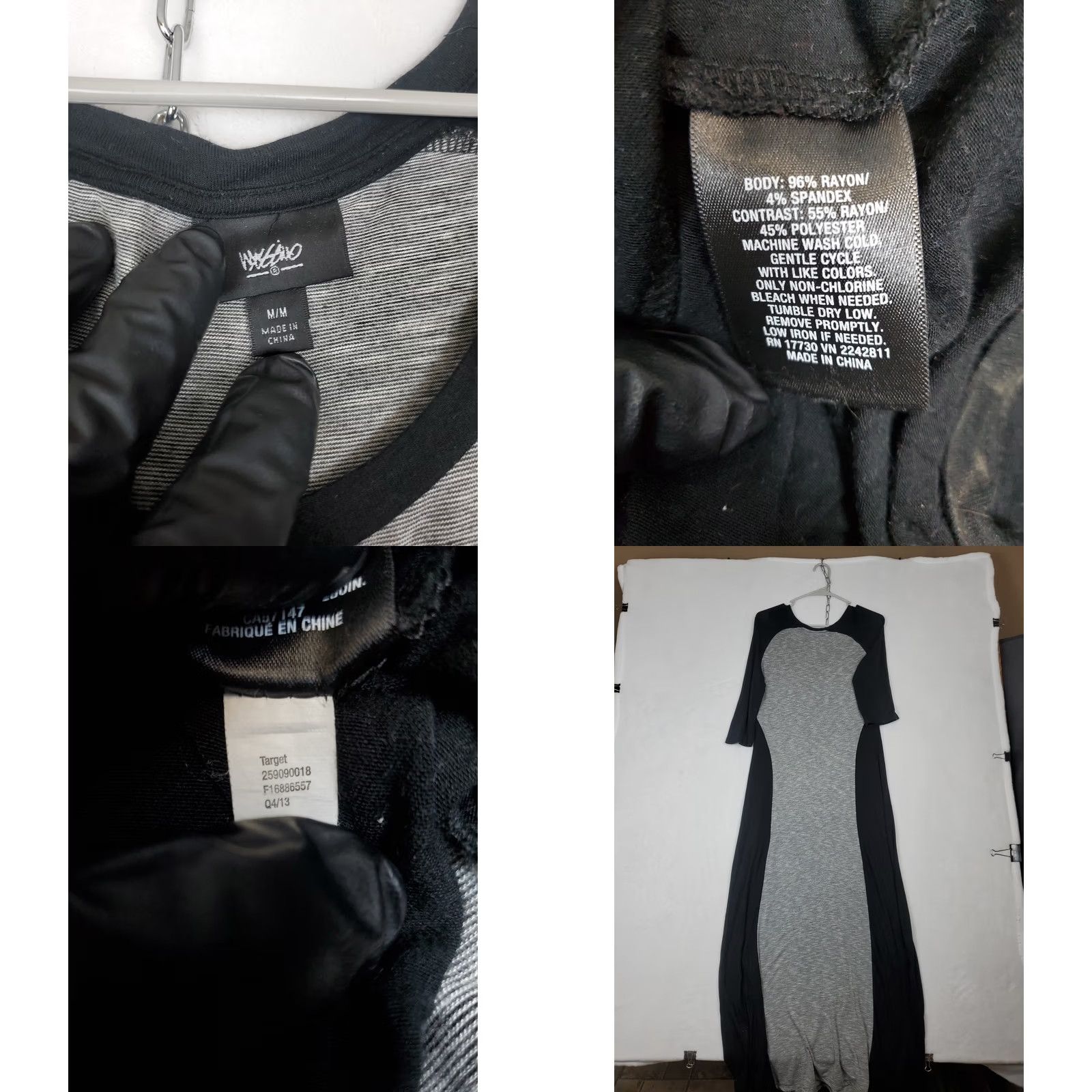 Mossimo Mossimo Maxi Dress Gray Black Color Block 3/4 Sleeve Jersey Knit Womens M Size M / US 6-8 / IT 42-44 - 8 Thumbnail
