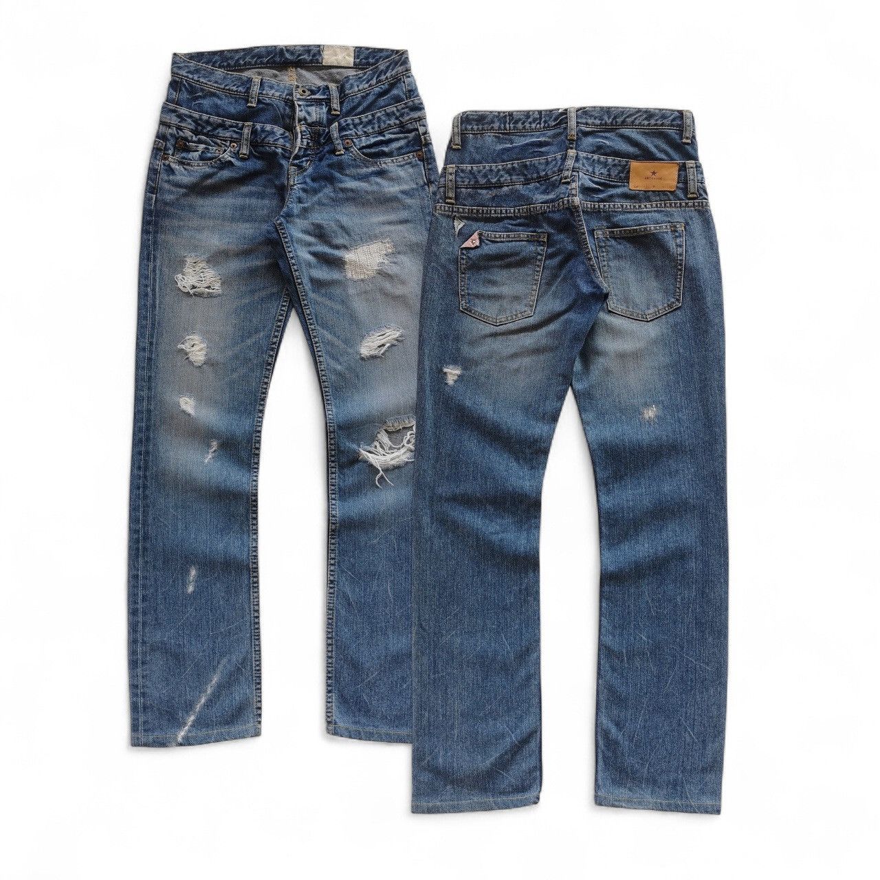 Japanese Brand Antgauge Double Waisted Distressed Jeans Style Kapital Size US 28 / EU 44 - 1 Thumbnail