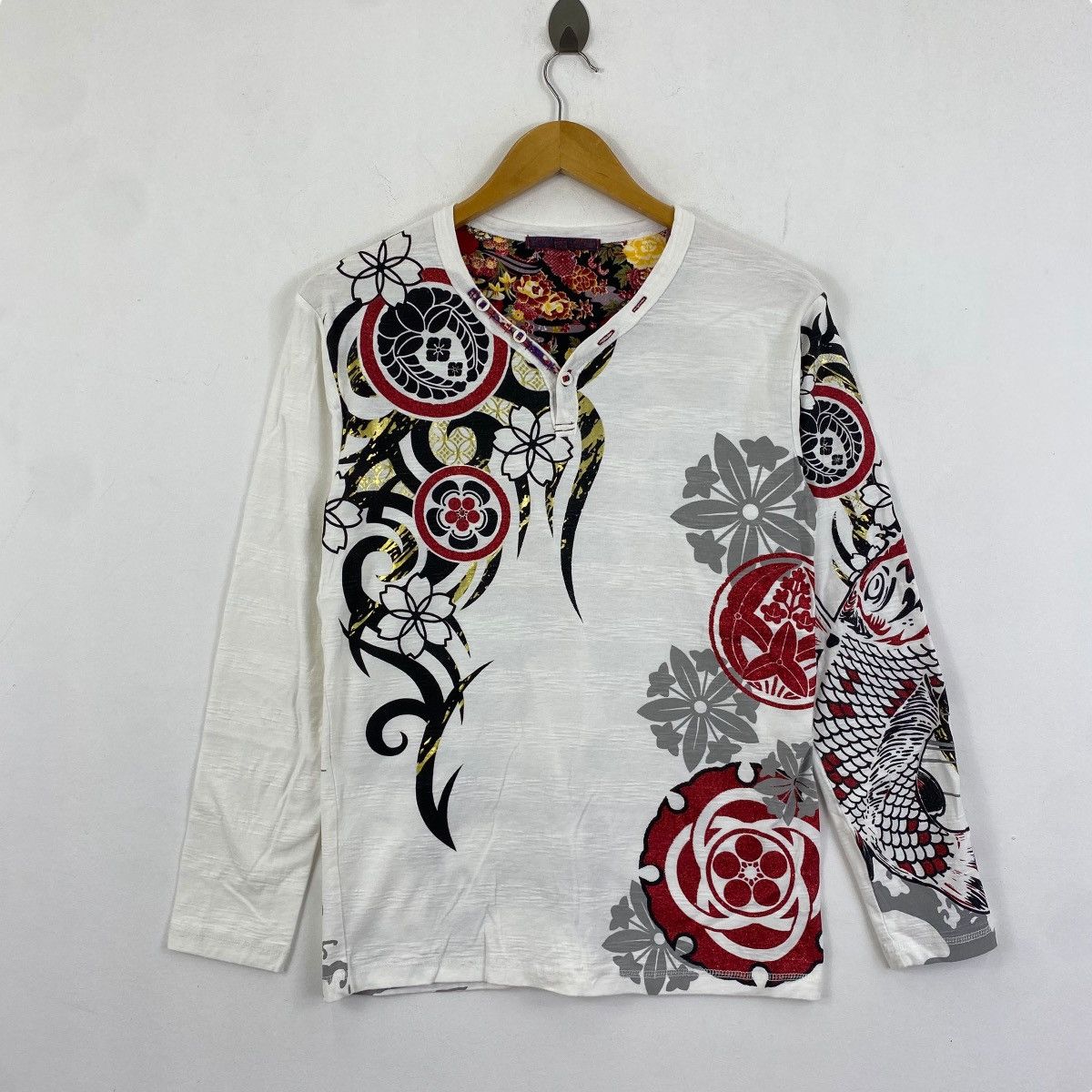 Japanese Brand × Vintage Vintage SUKAJAN KOI FISH Design Japanese Traditional Tee Size US M / EU 48-50 / 2 - 4 Thumbnail