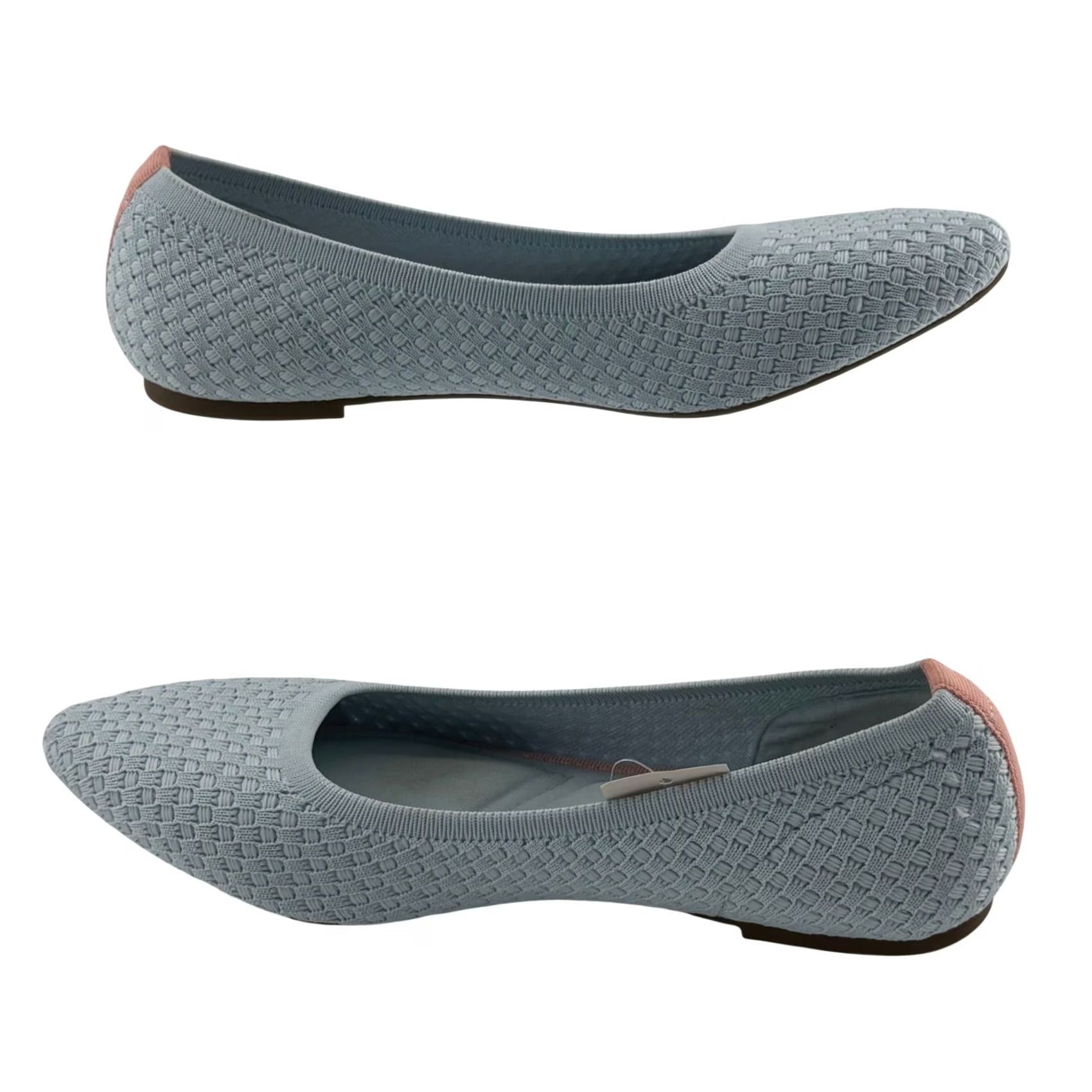 Vintage Falls Creek Phoebe Knit Ballet Flat Womens Light Blue Memory Foam Slips On Pointed Toe Casual Workwear Travel 8 US Womens Size US 8 / IT 38 - 3 Thumbnail